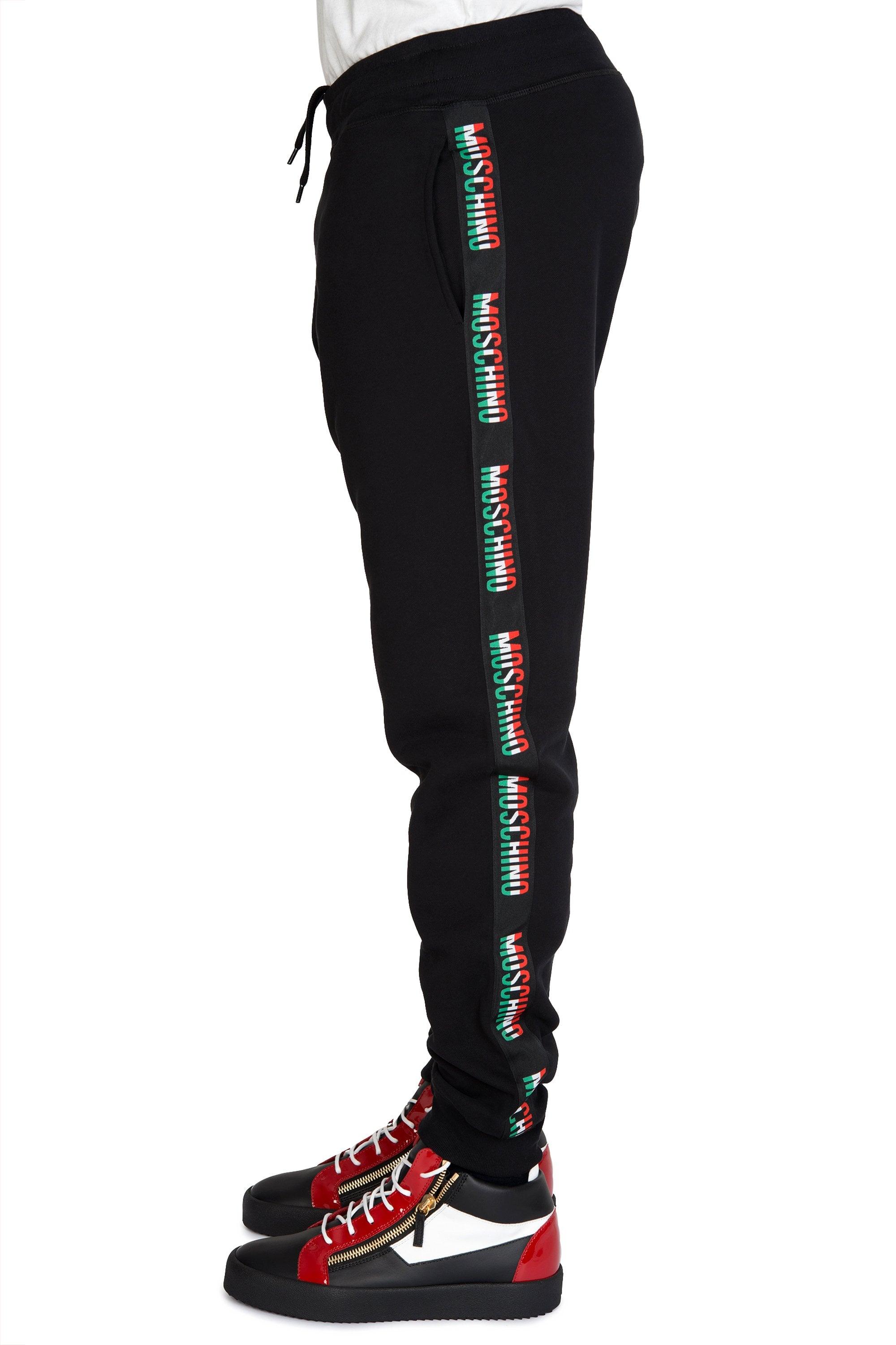 moschino tape joggers black