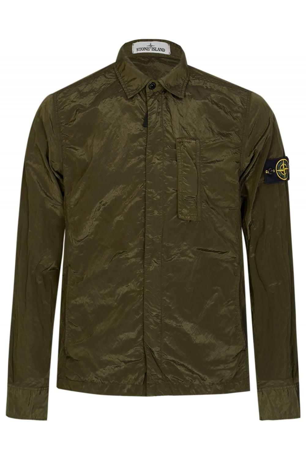 Stone Island Synthetic Patch Pocket Overshirt Khaki in Green for Men - Lyst