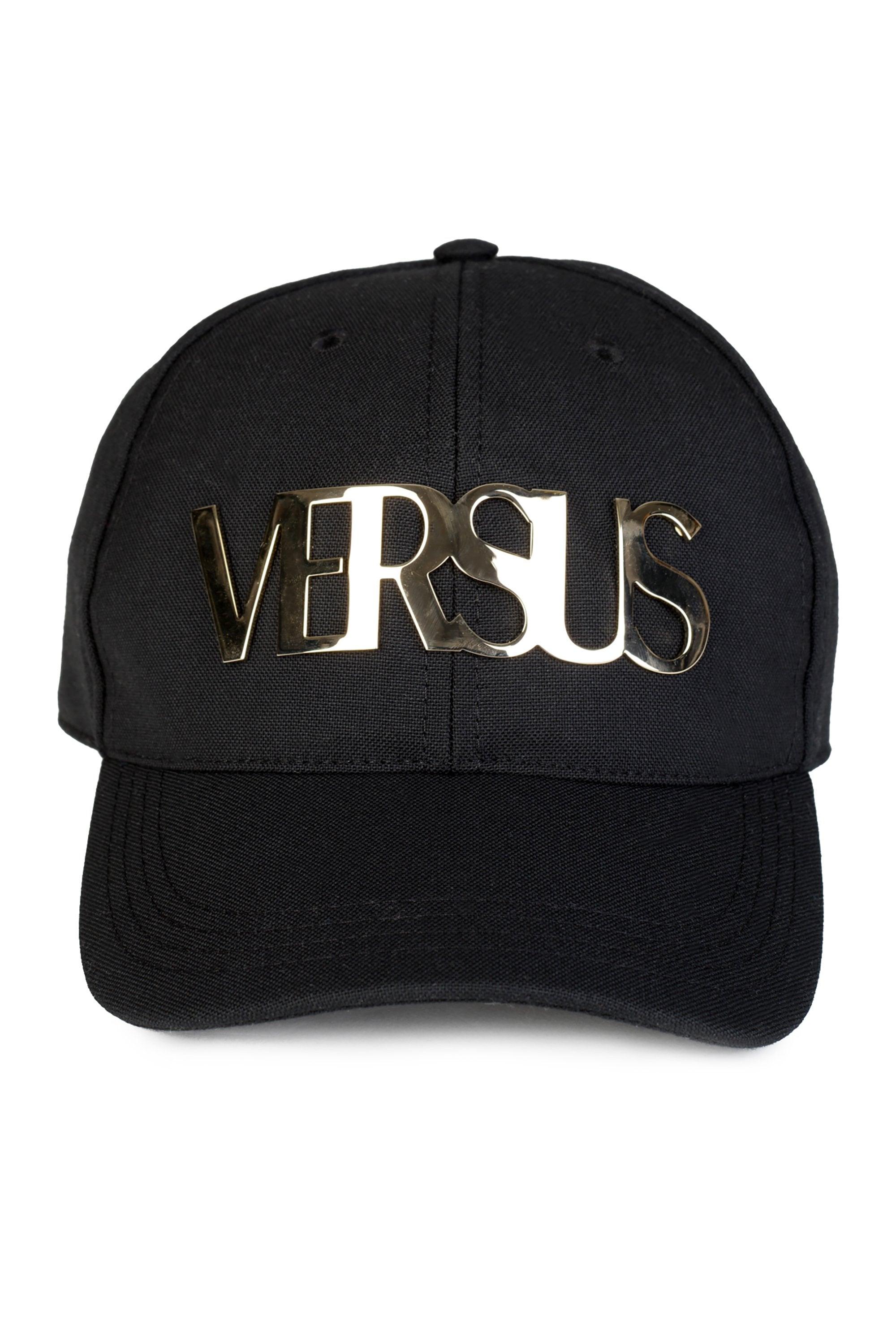 Versace Metallic Gold Versus Logo Baseball Cap in Black for Men Lyst