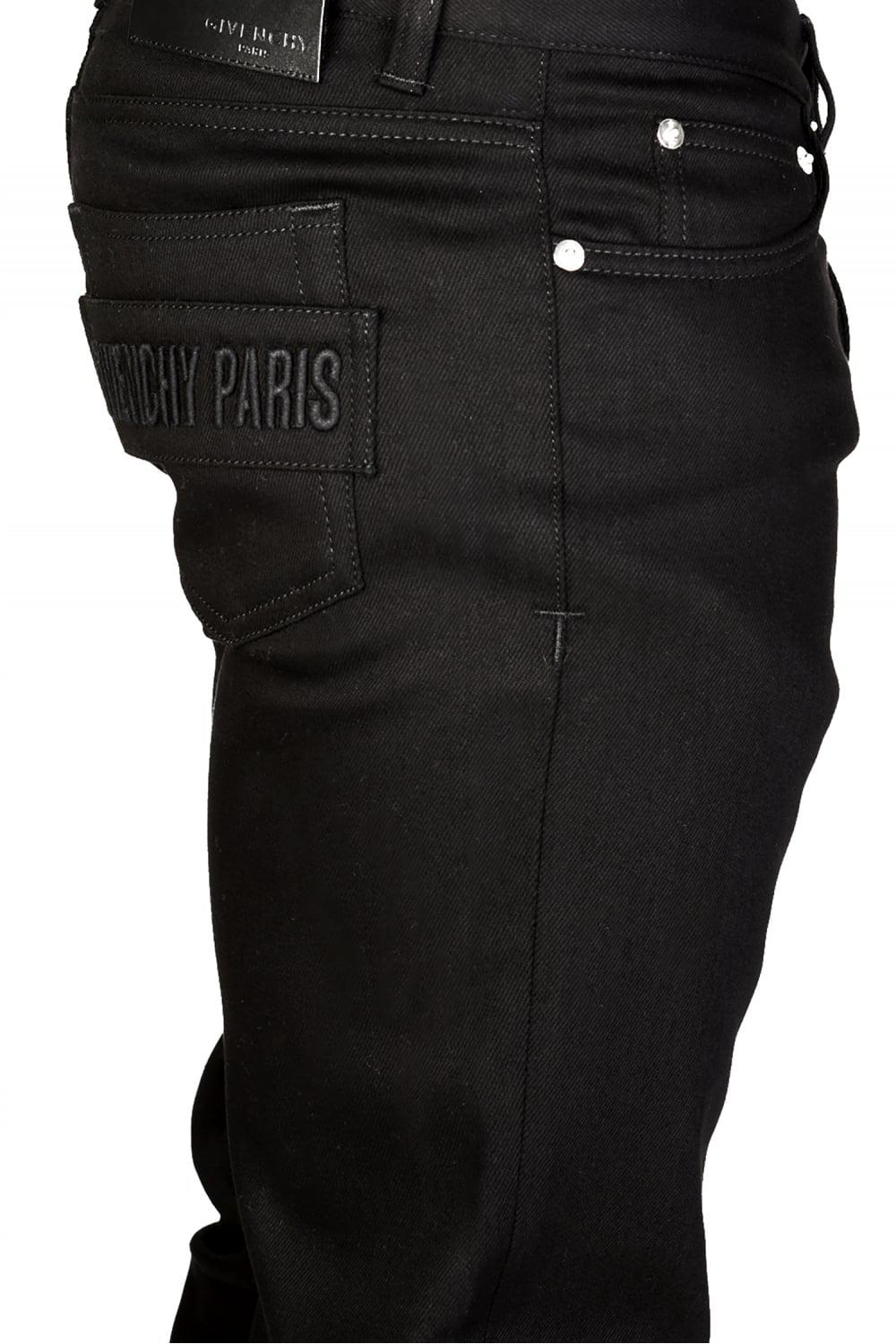 Givenchy Denim Paris Tape Logo Jeans Black for Men - Lyst