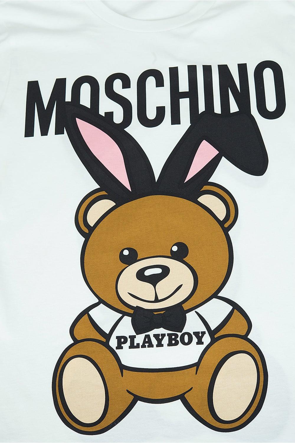 Moschino Cotton Playboy Teddy Bear Print Jersey T-shirt in White for ...