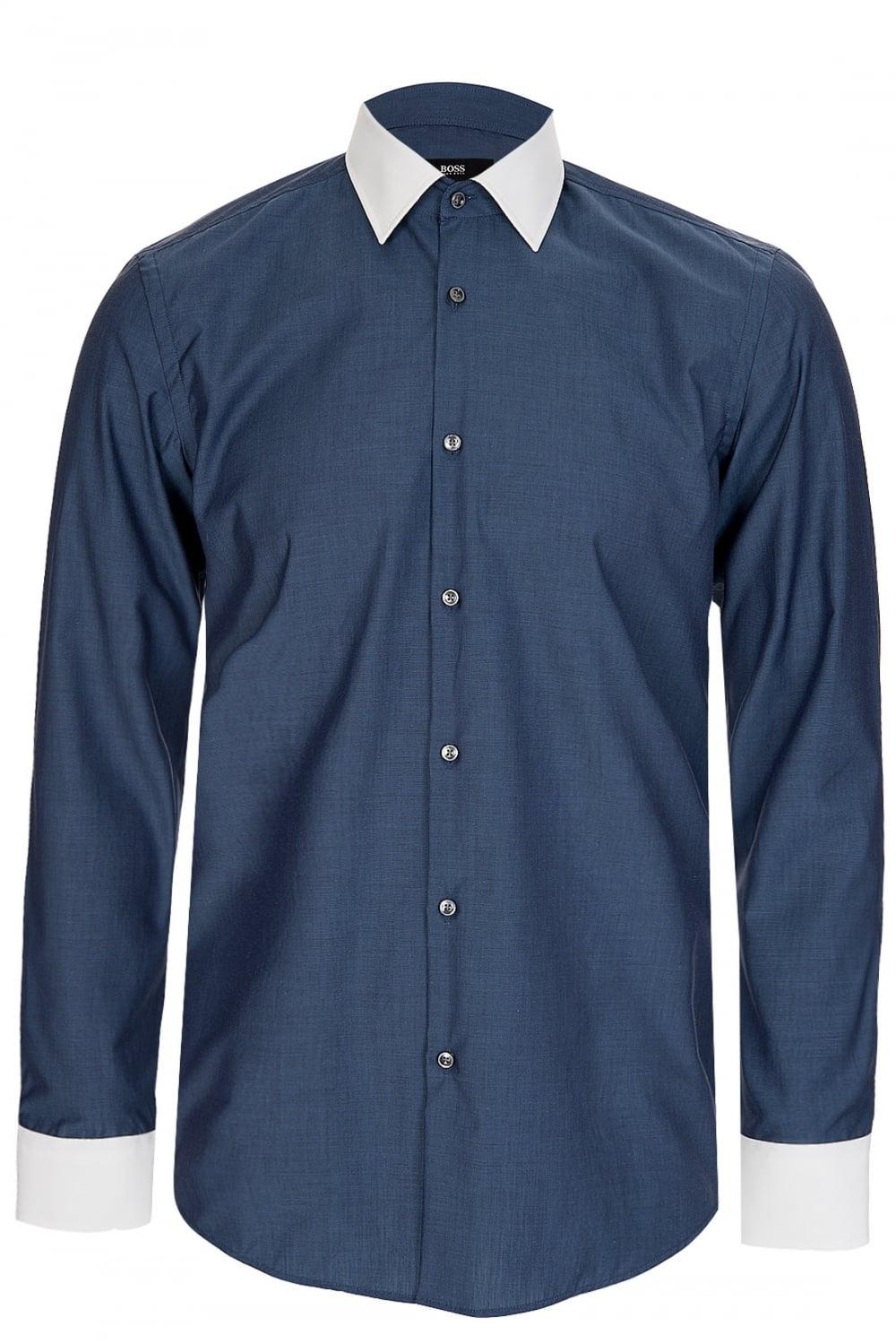hugo boss contrast collar shirt