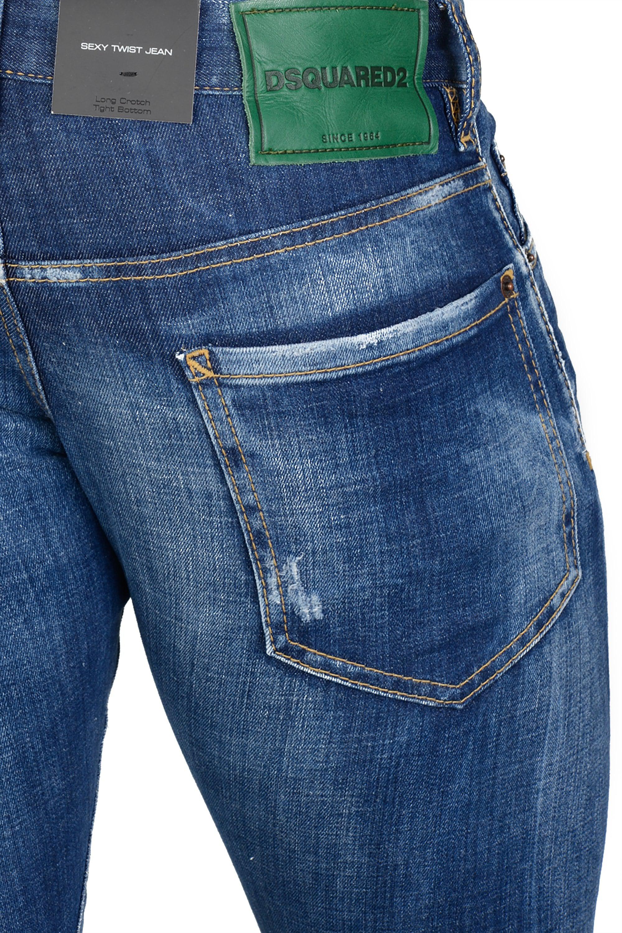 DSquared² Dsquared Sexy Twist Slash Denim Jeans in Blue for Men Lyst