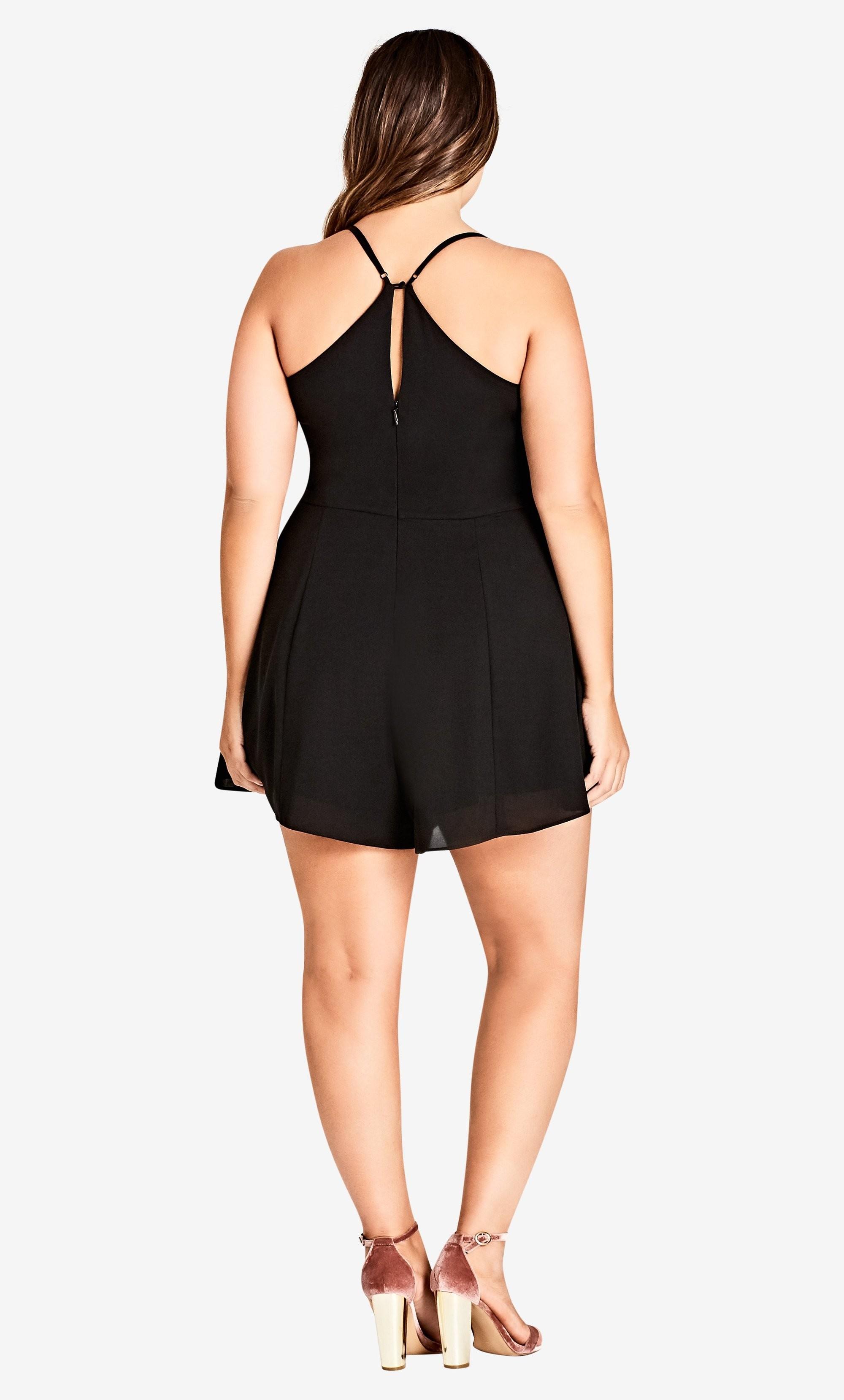 Tie Playsuit Playsuit City Chic Evans Light Pink Lace Trim Tie