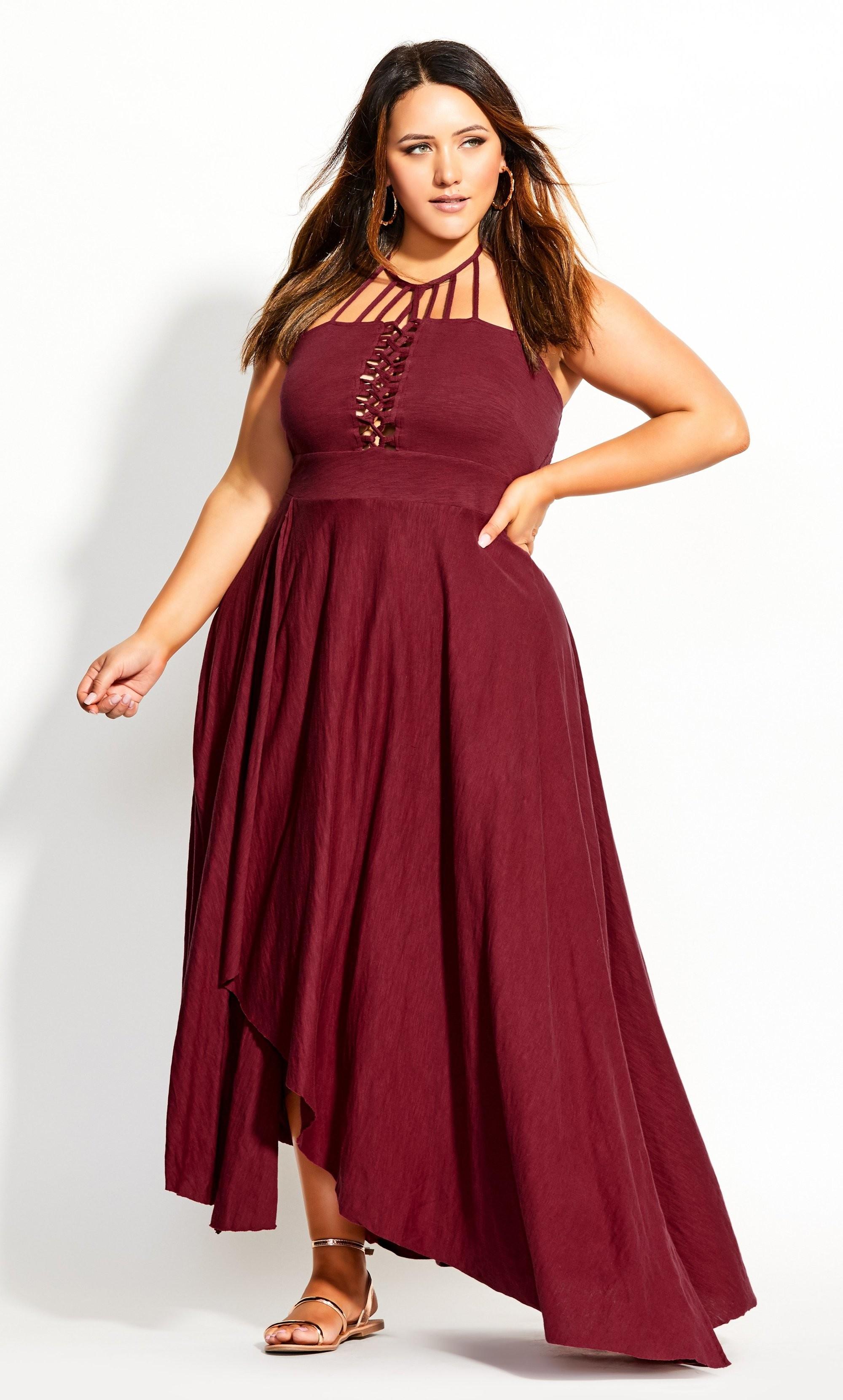 city chic plait detail maxi dress
