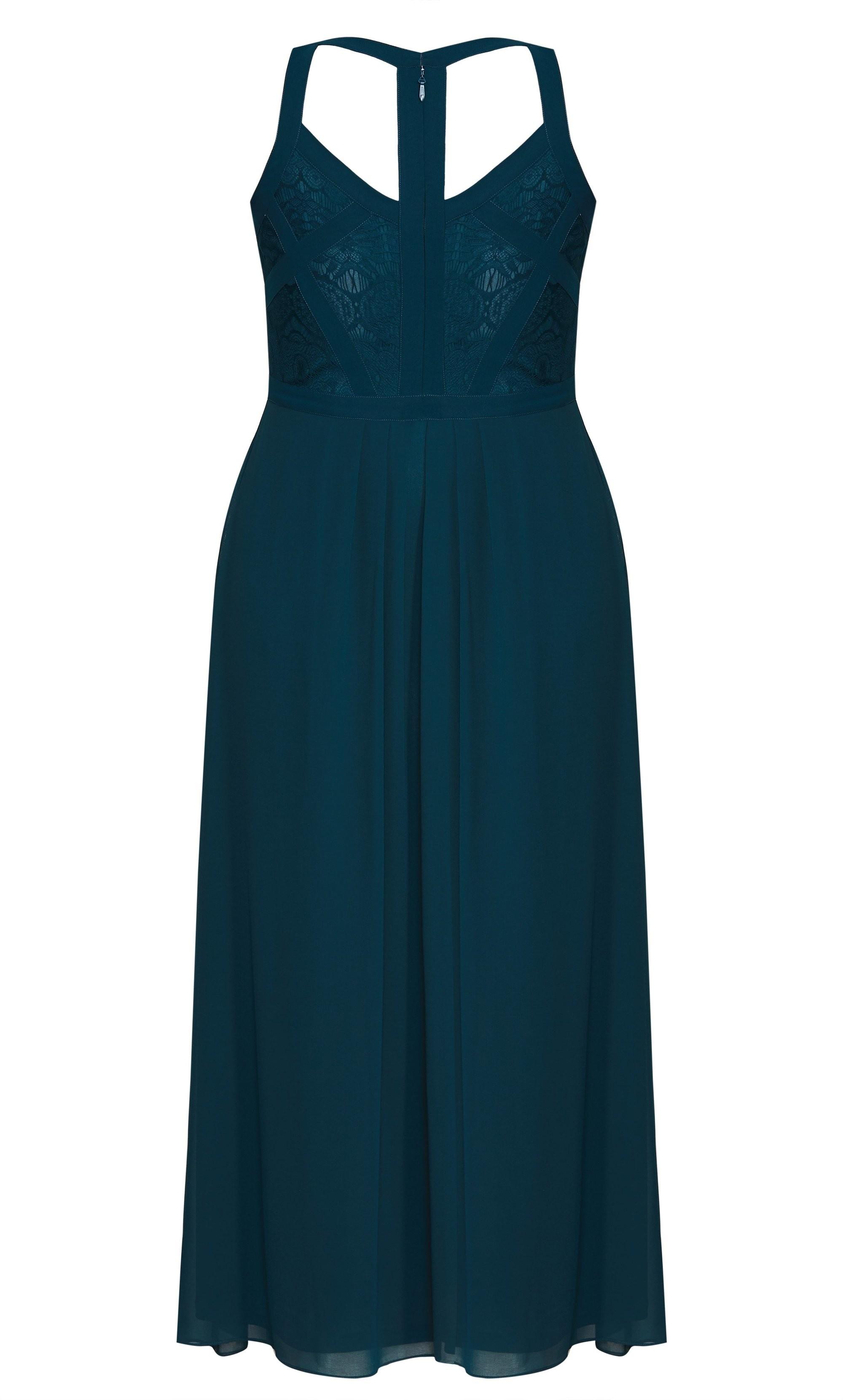City Chic Lace Panelled Bodice Maxi Dress in Emerald (Green) - Lyst