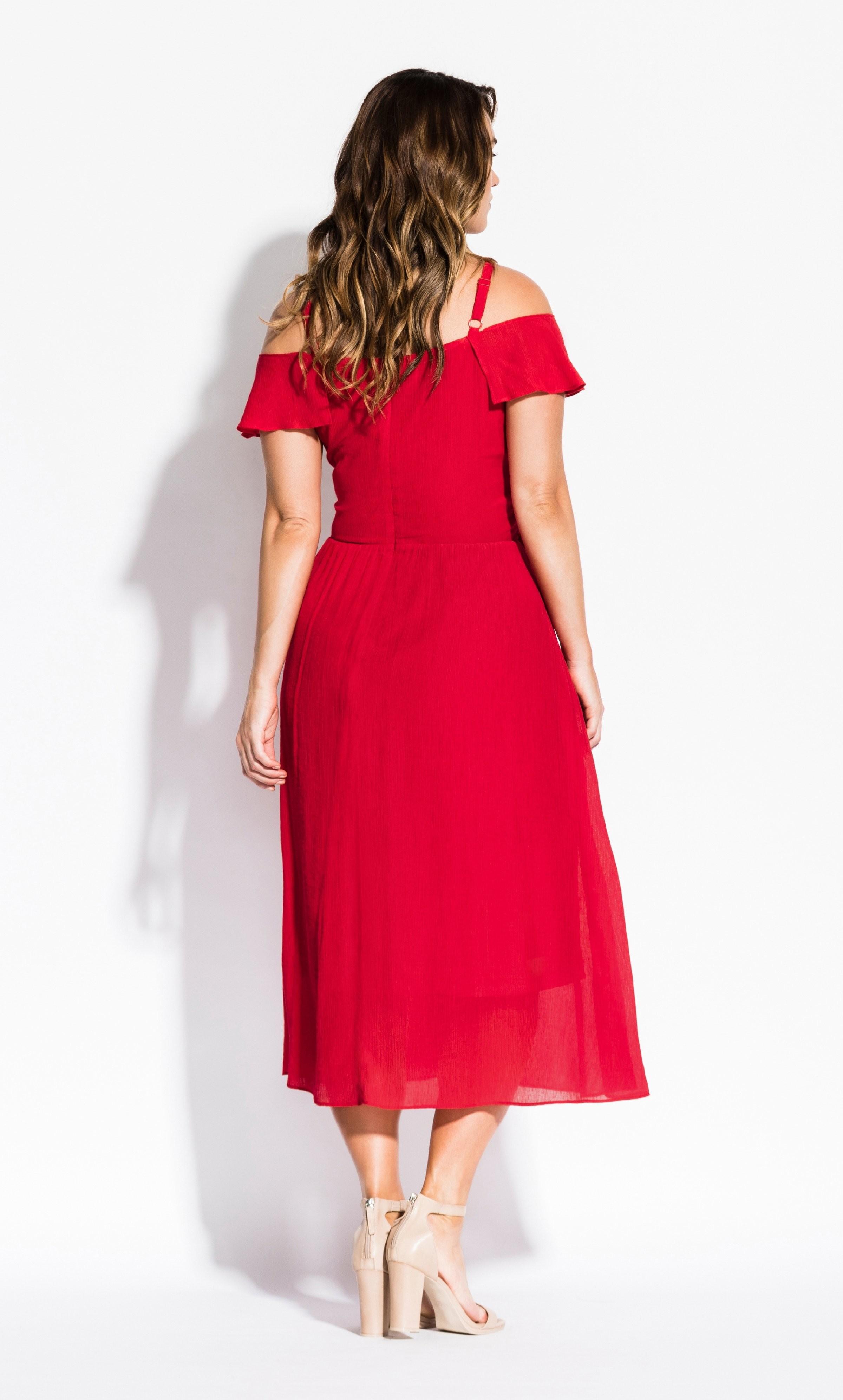 City Chic Synthetic Romantic Tie Dress in Red Lyst