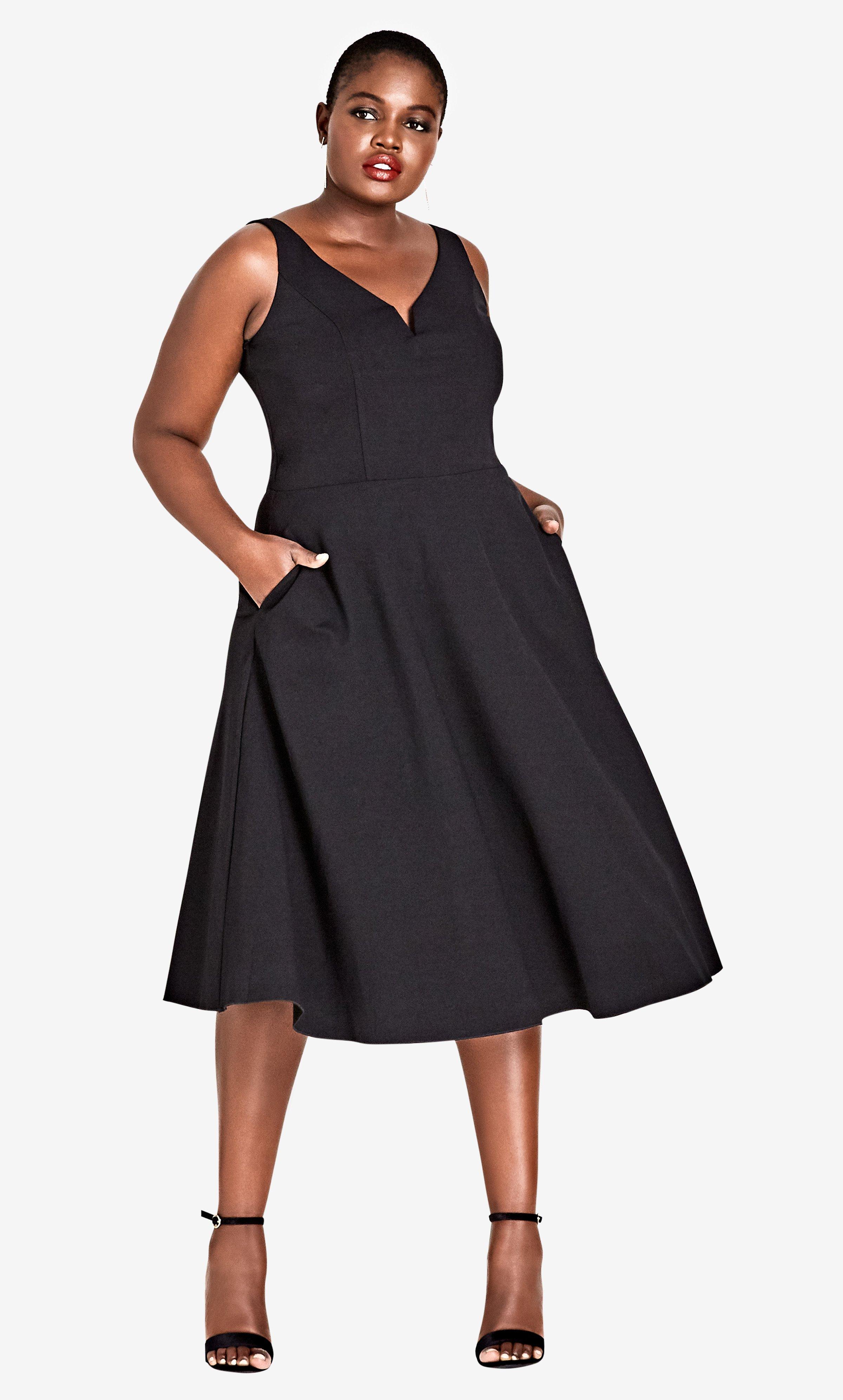 City Chic Cute Girl Fit & Flare Dress in Black Lyst