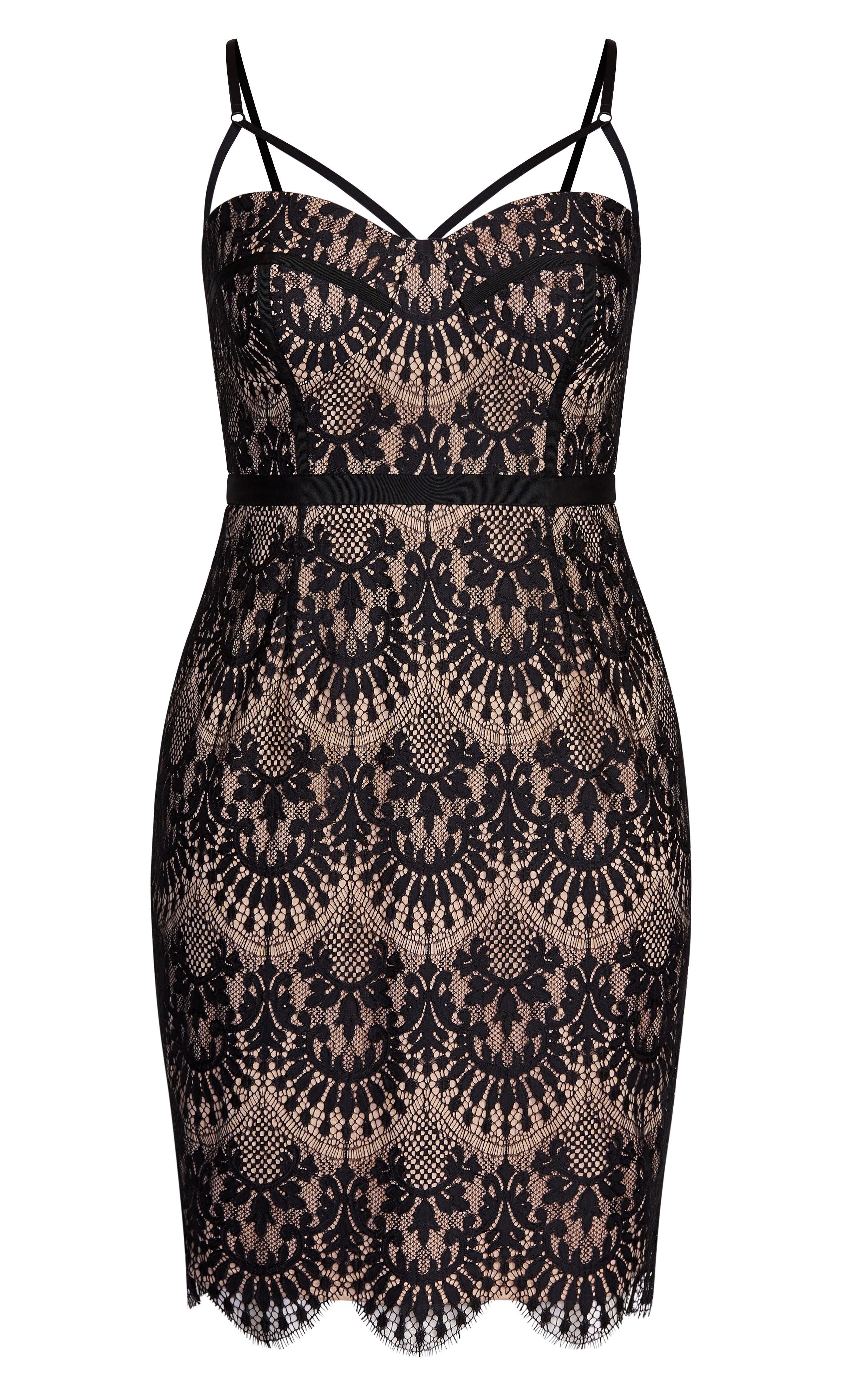 City Chic Lace Brianna Dress in Black Nude (Black) - Save 40% - Lyst