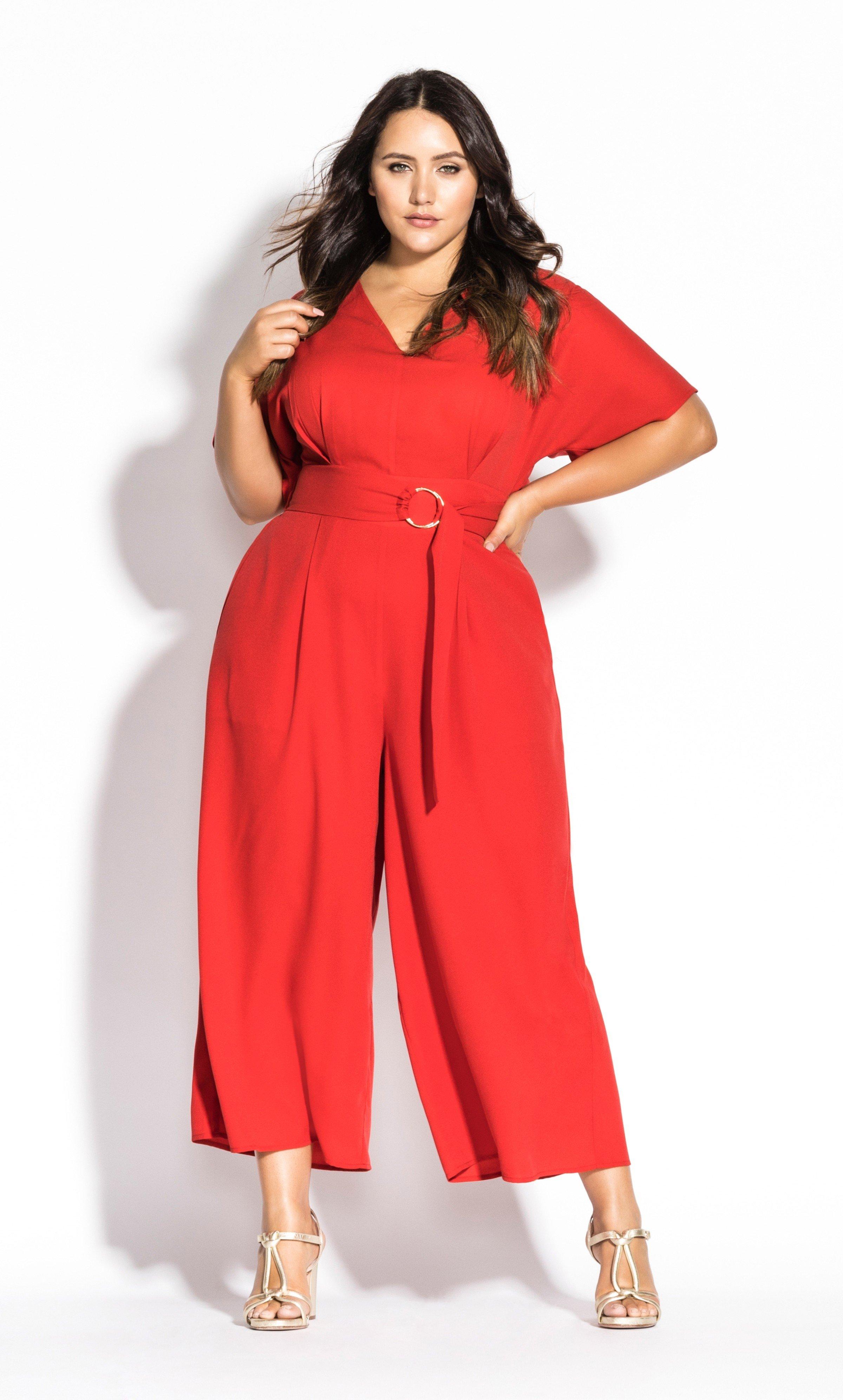 city chic red jumpsuit