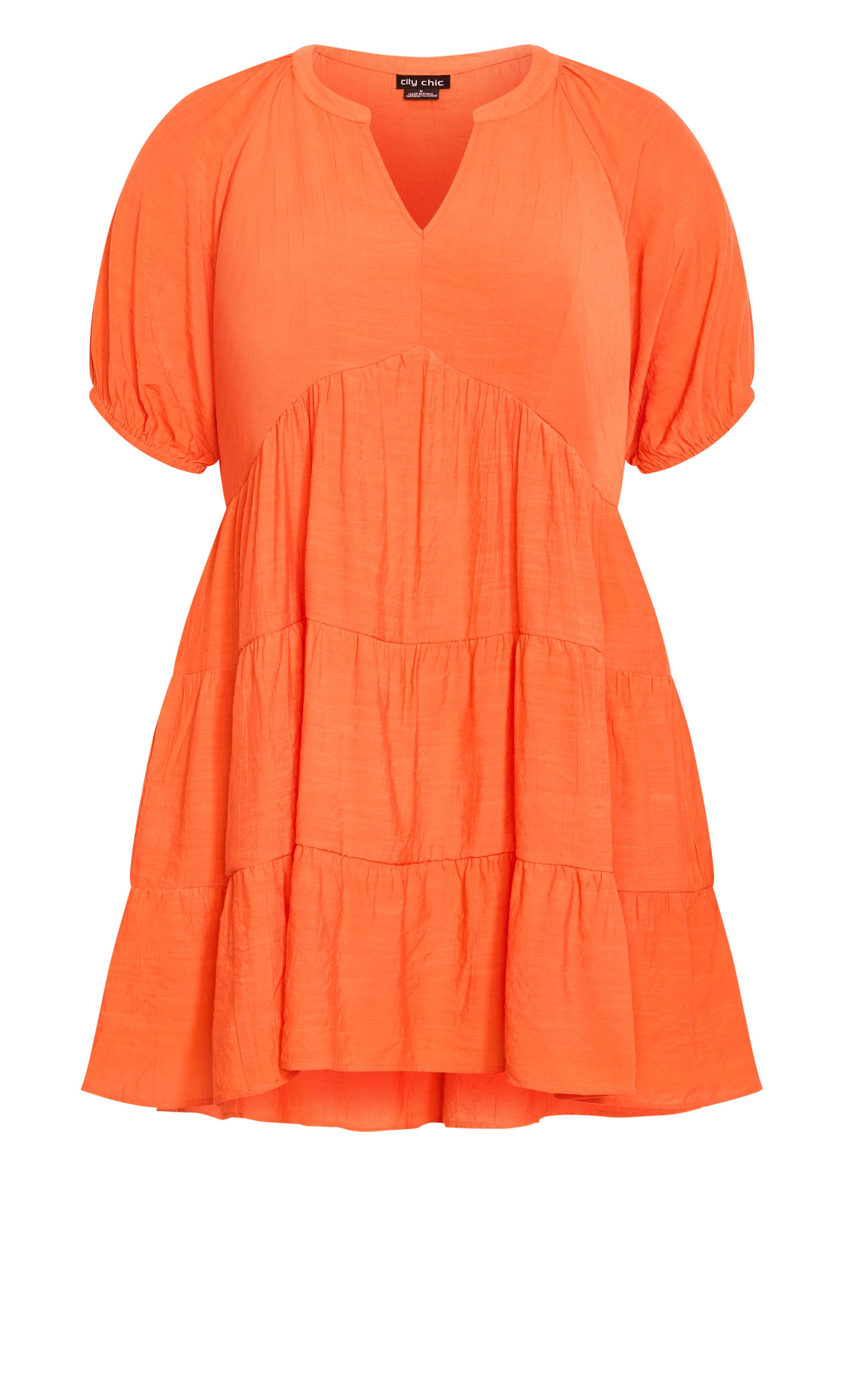 strapless open back dress Orange V-Neck Midi Dress