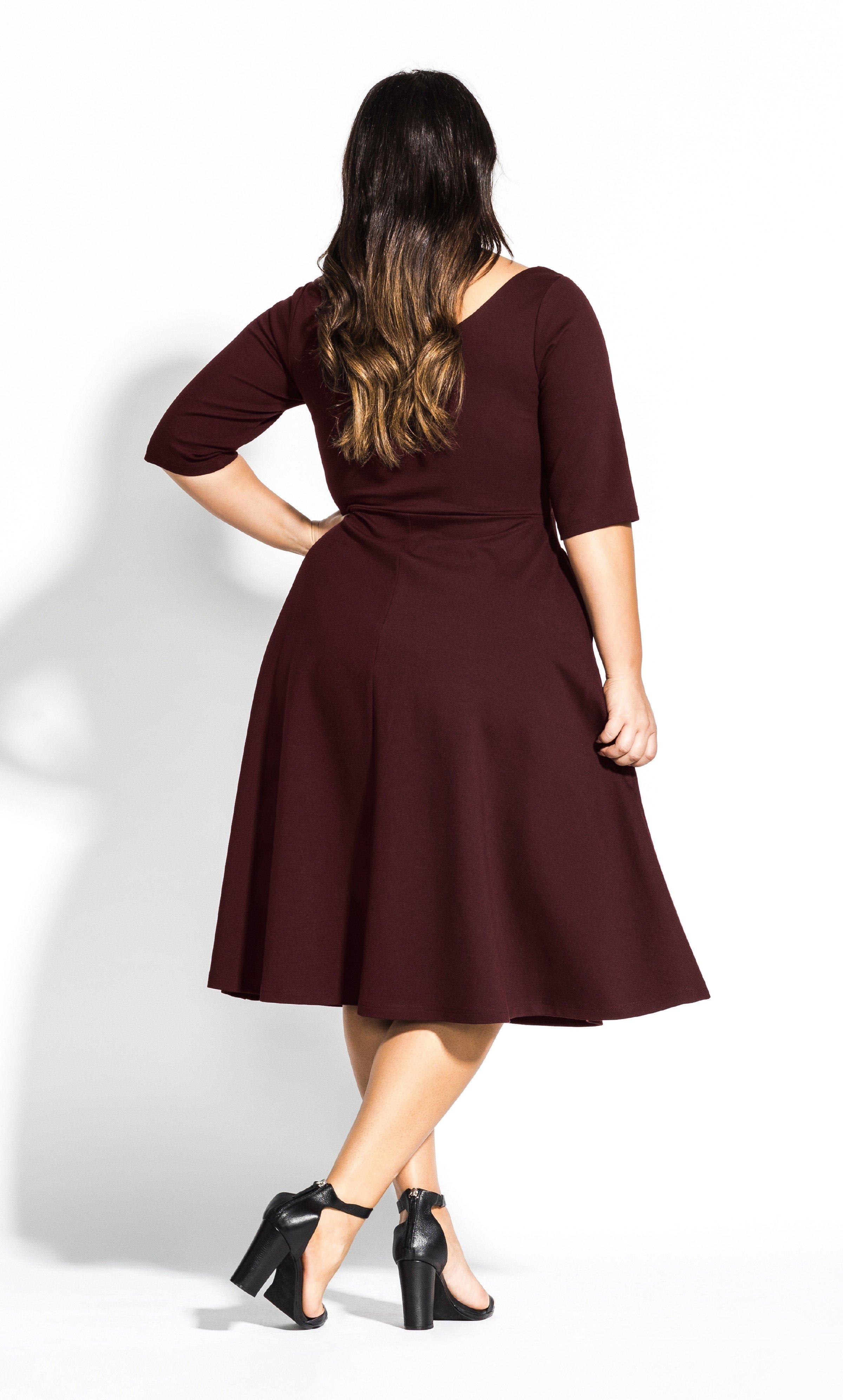 City Chic Synthetic Cute Girl Elbow Sleeve Dress in Purple - Lyst