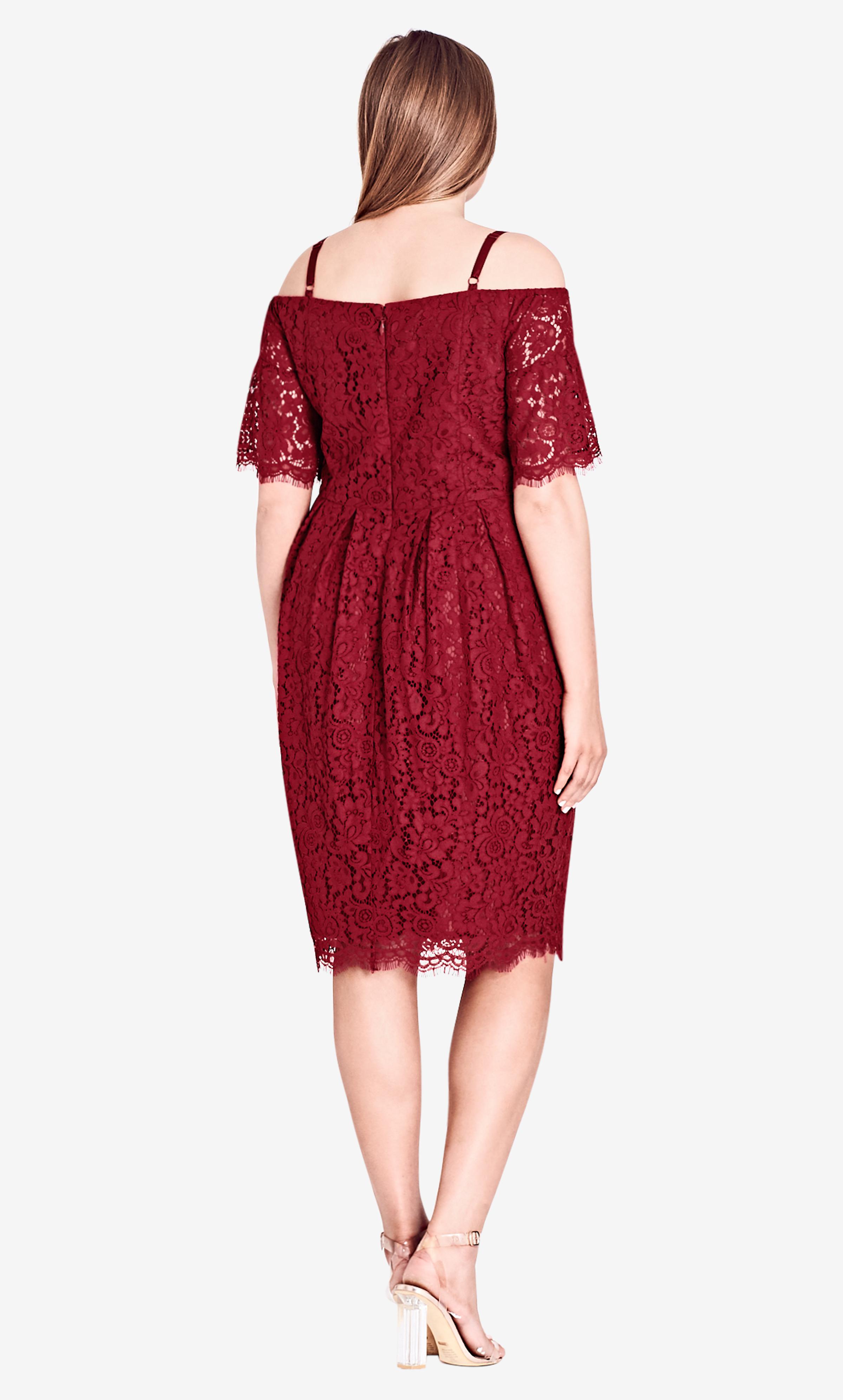 City Chic Red Lace Amour Dress Lyst