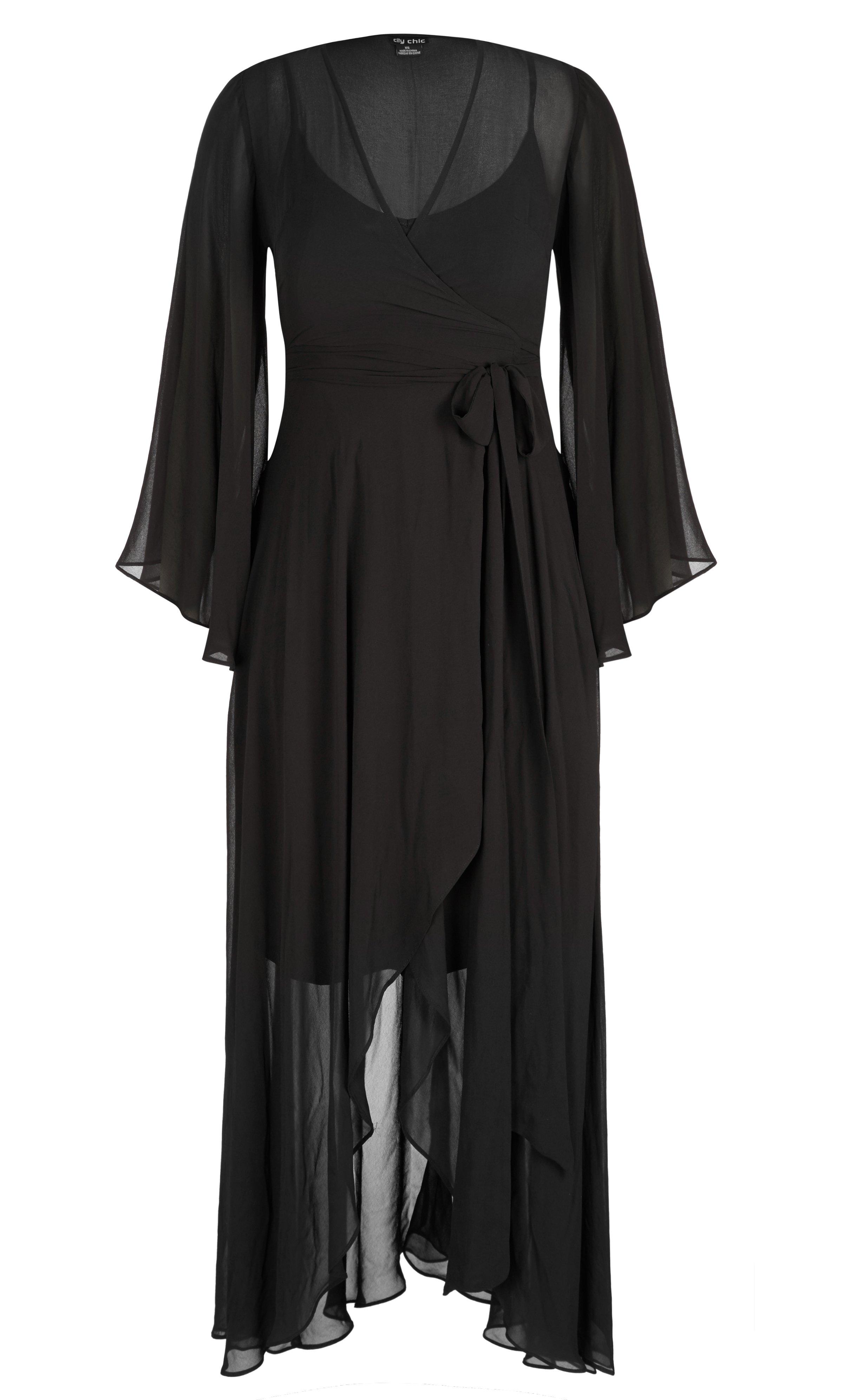 black chiffon wrap