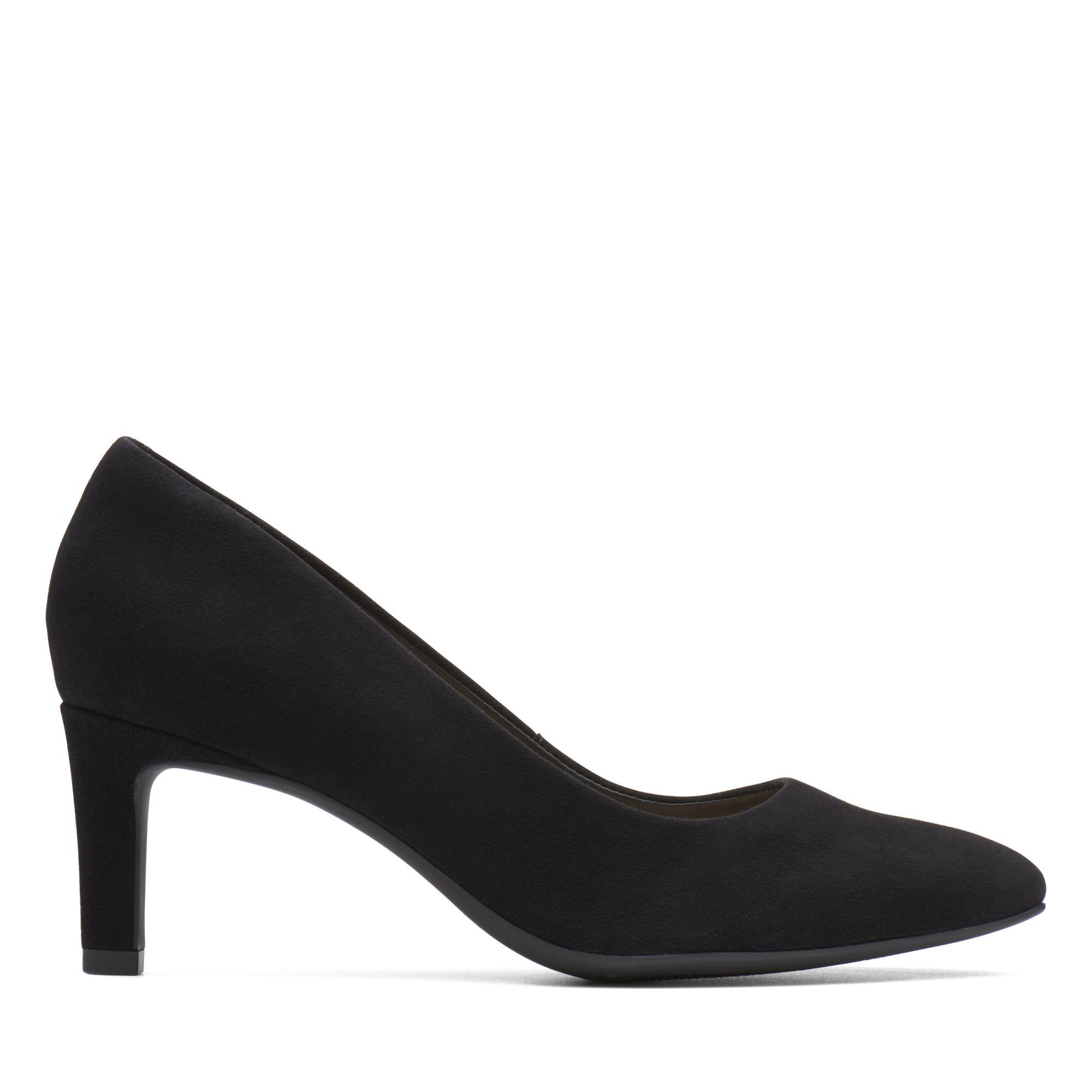 clarks calla rose black suede