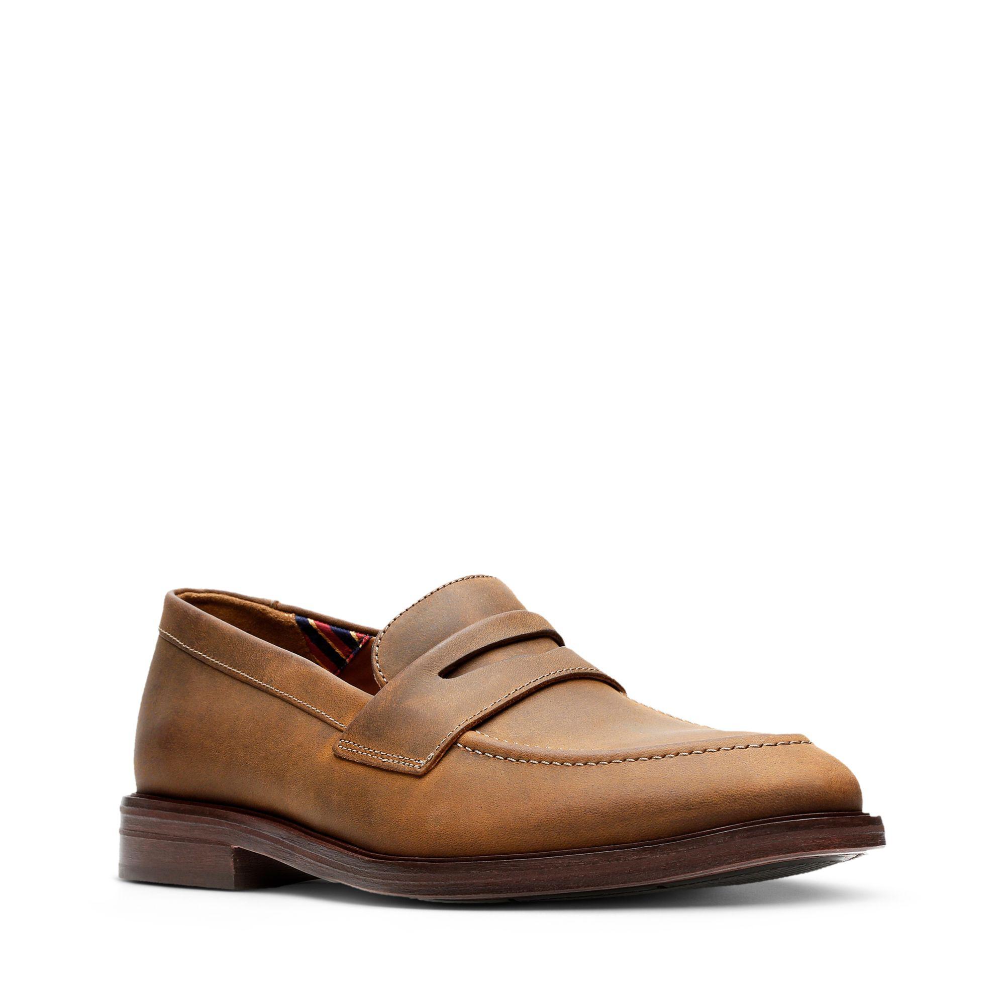 Clarks Leather Mckewen Step in Brown 