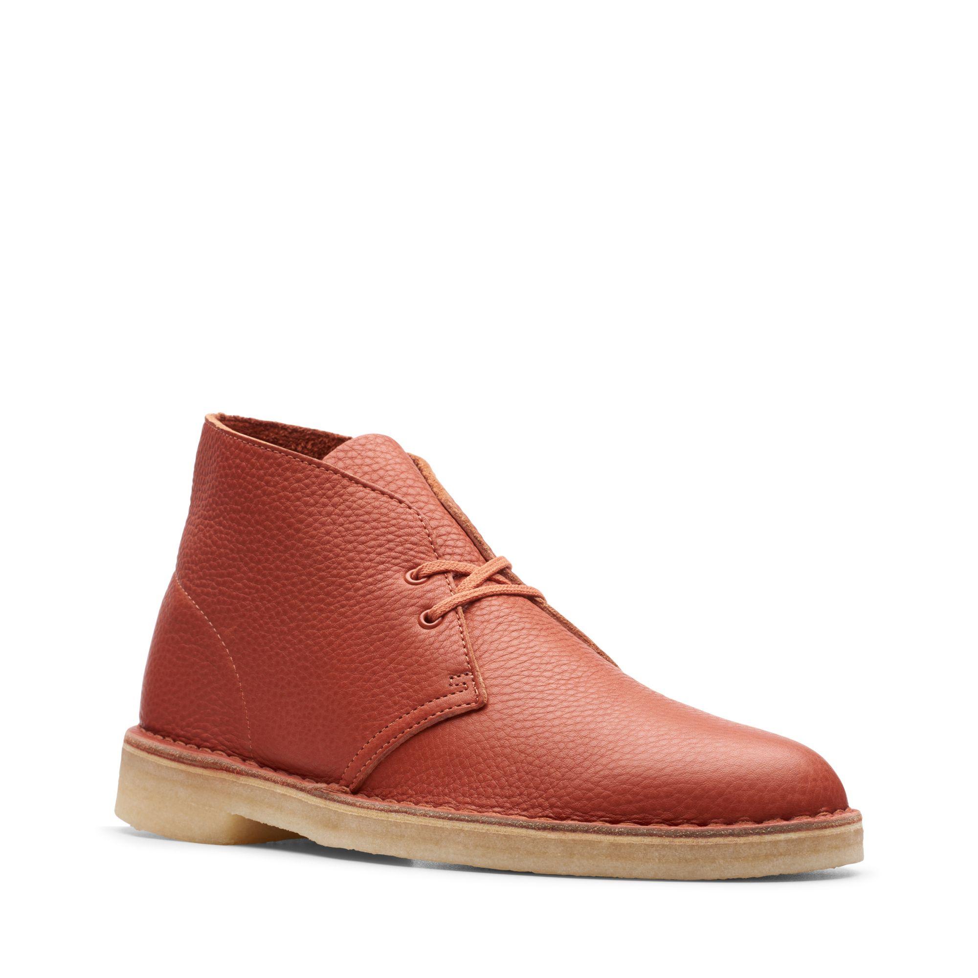 red clarks desert boot suede