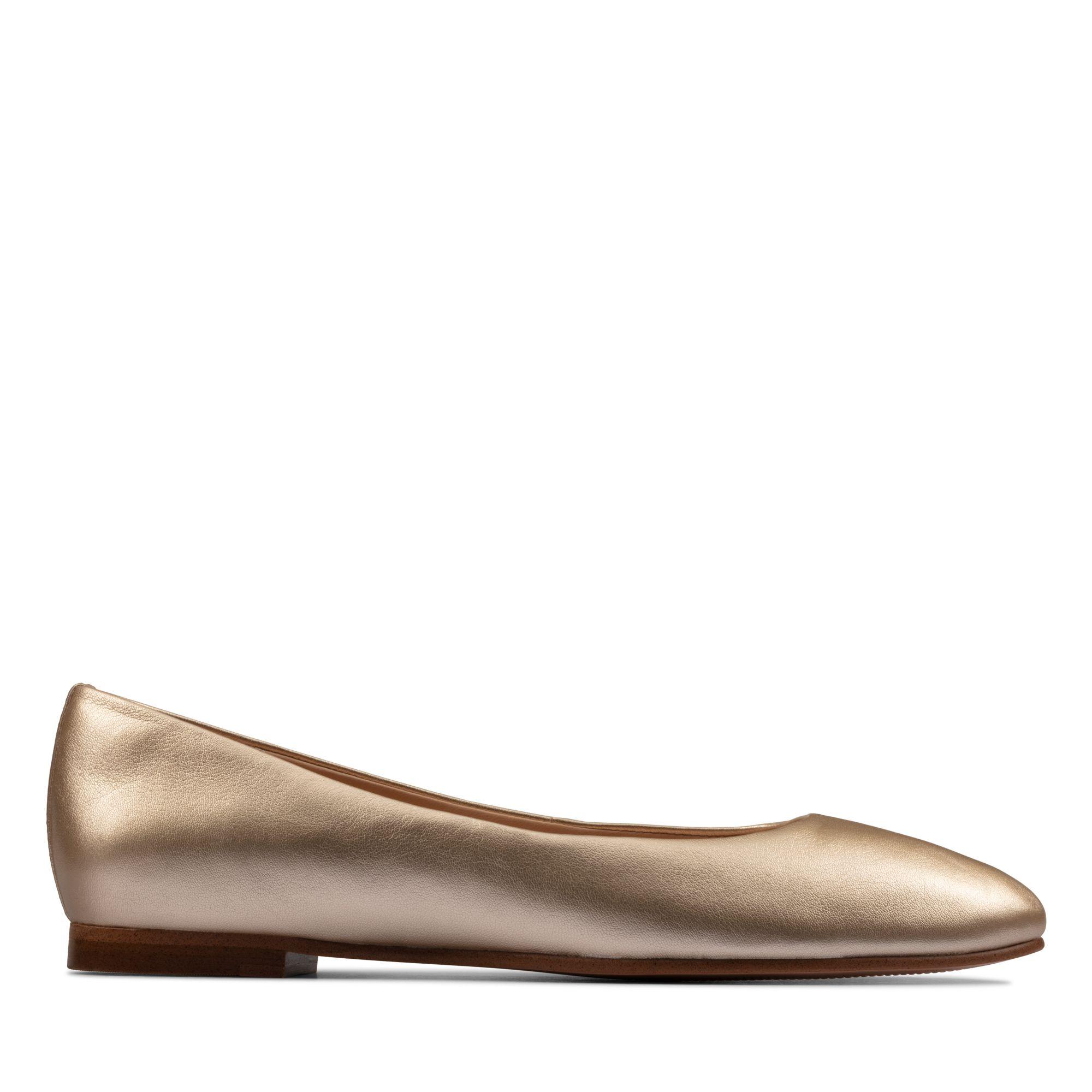 clarks gold flats