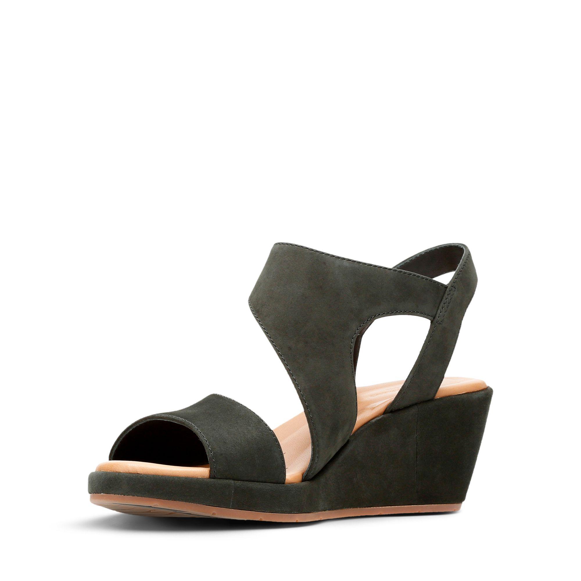 clarks un plaza sling black