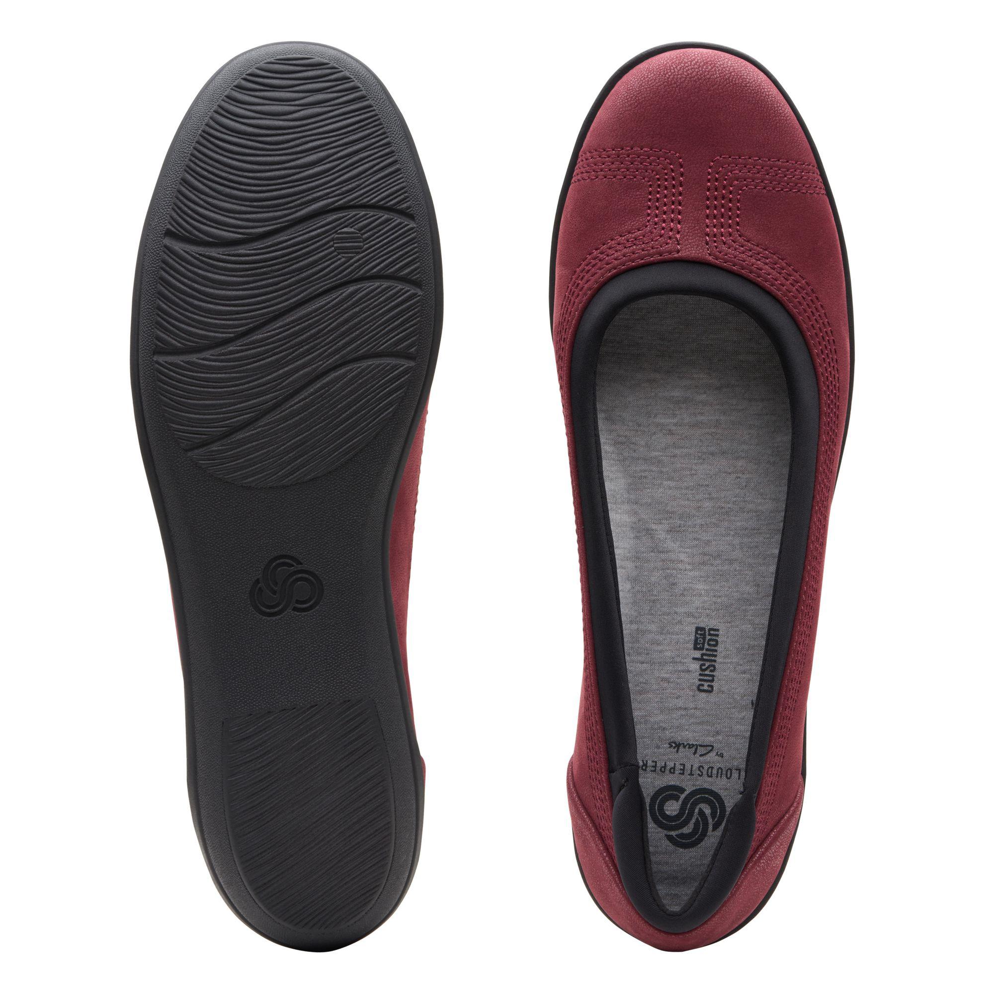 clarks ayla low burgundy