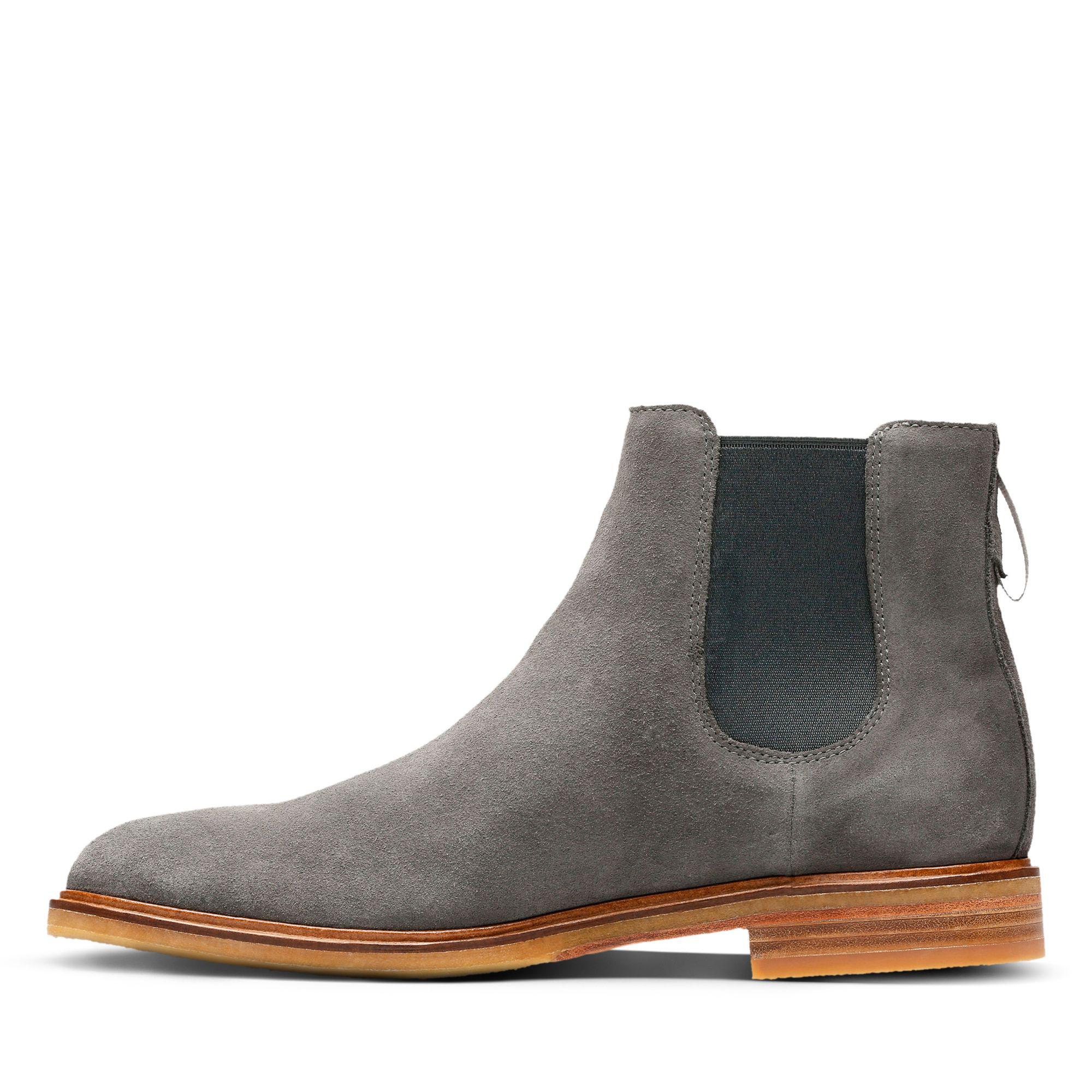 clarks grey chelsea boots