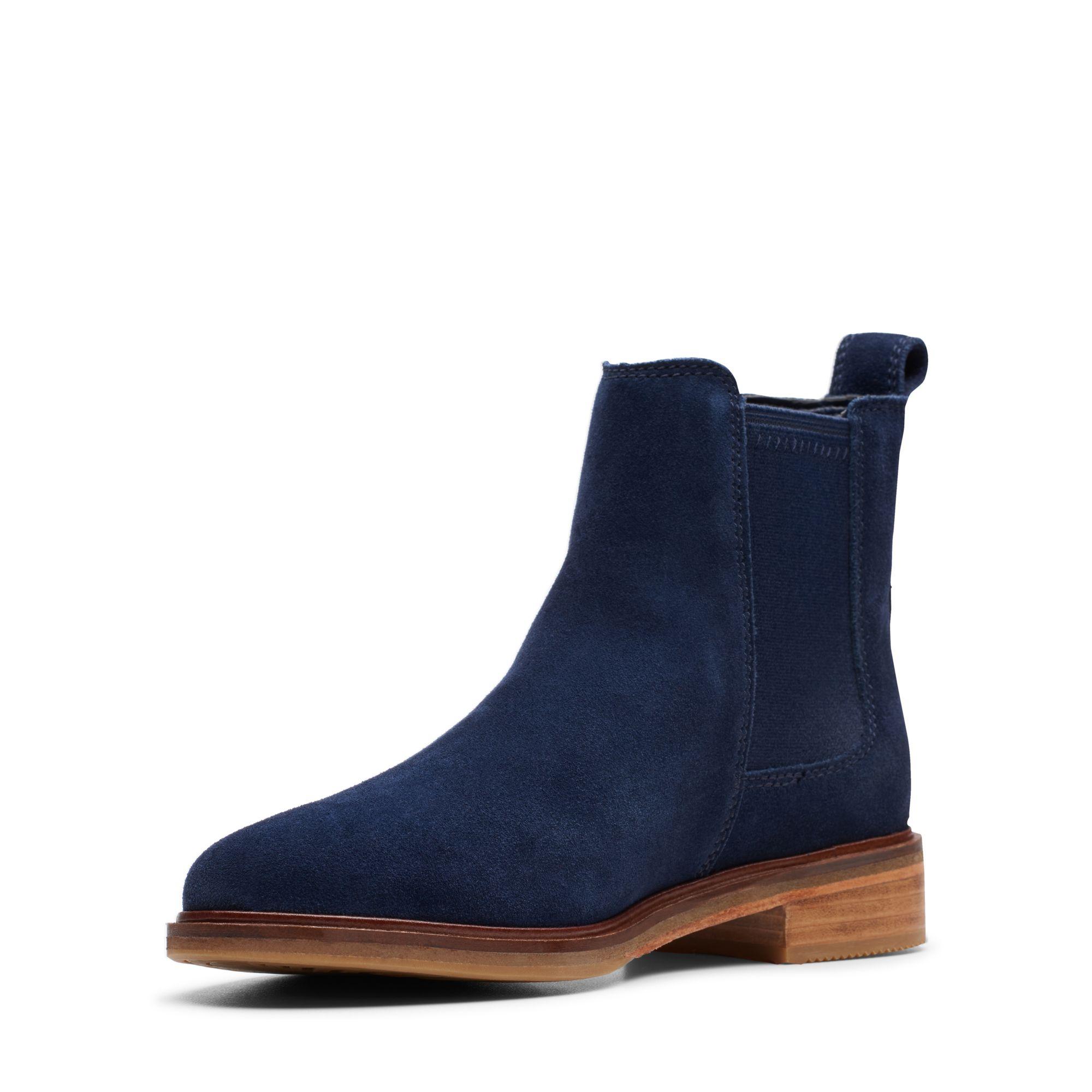clarks navy blue ankle boots