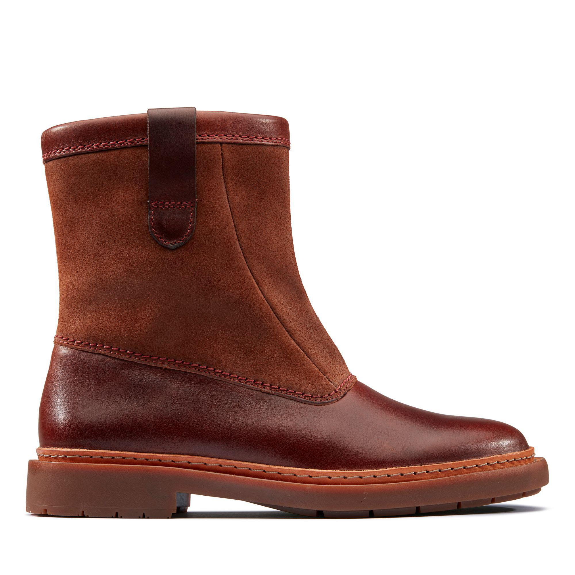 Clarks Leather Trace Fern Slouch Boots in Brown - Lyst