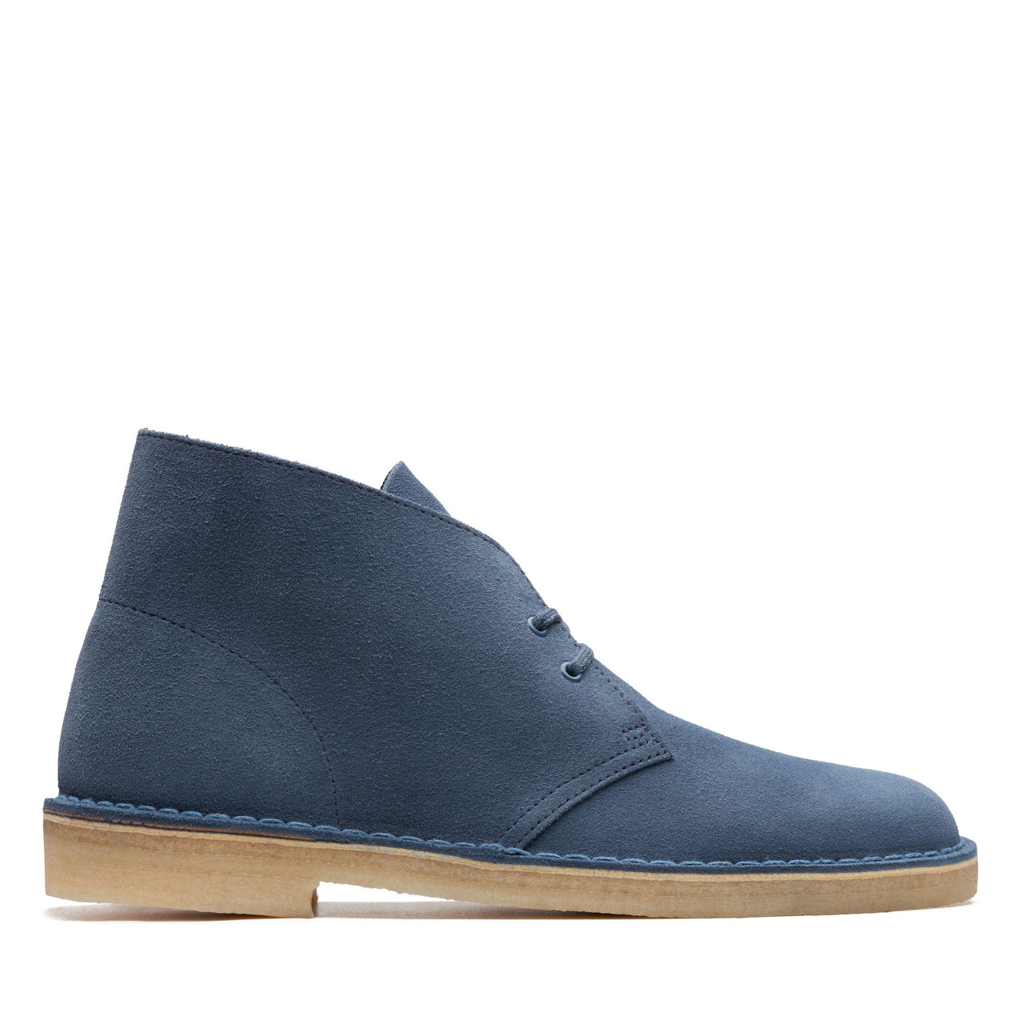 clarks desert boots dark blue