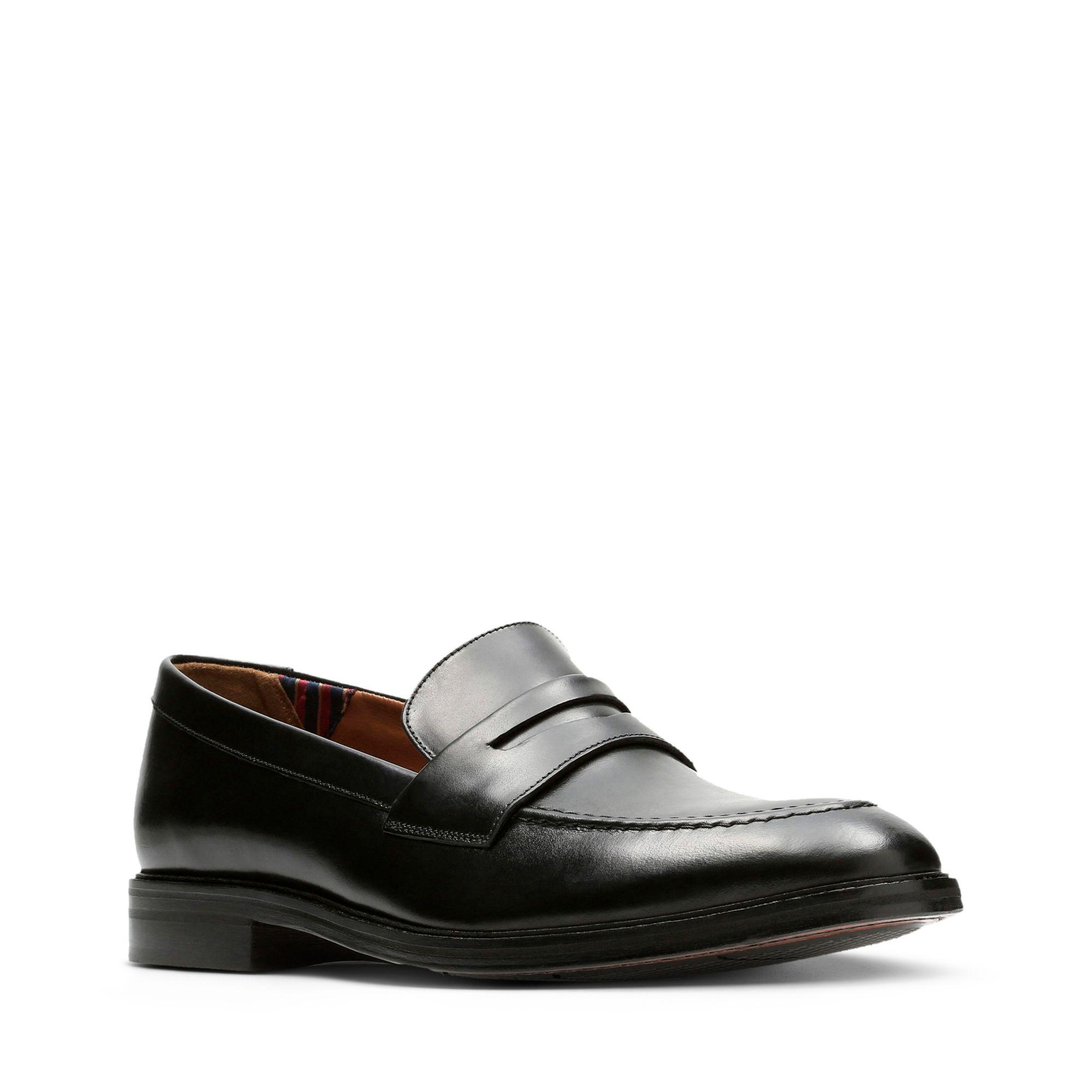 Clarks Leather Mckewen Step in Black 