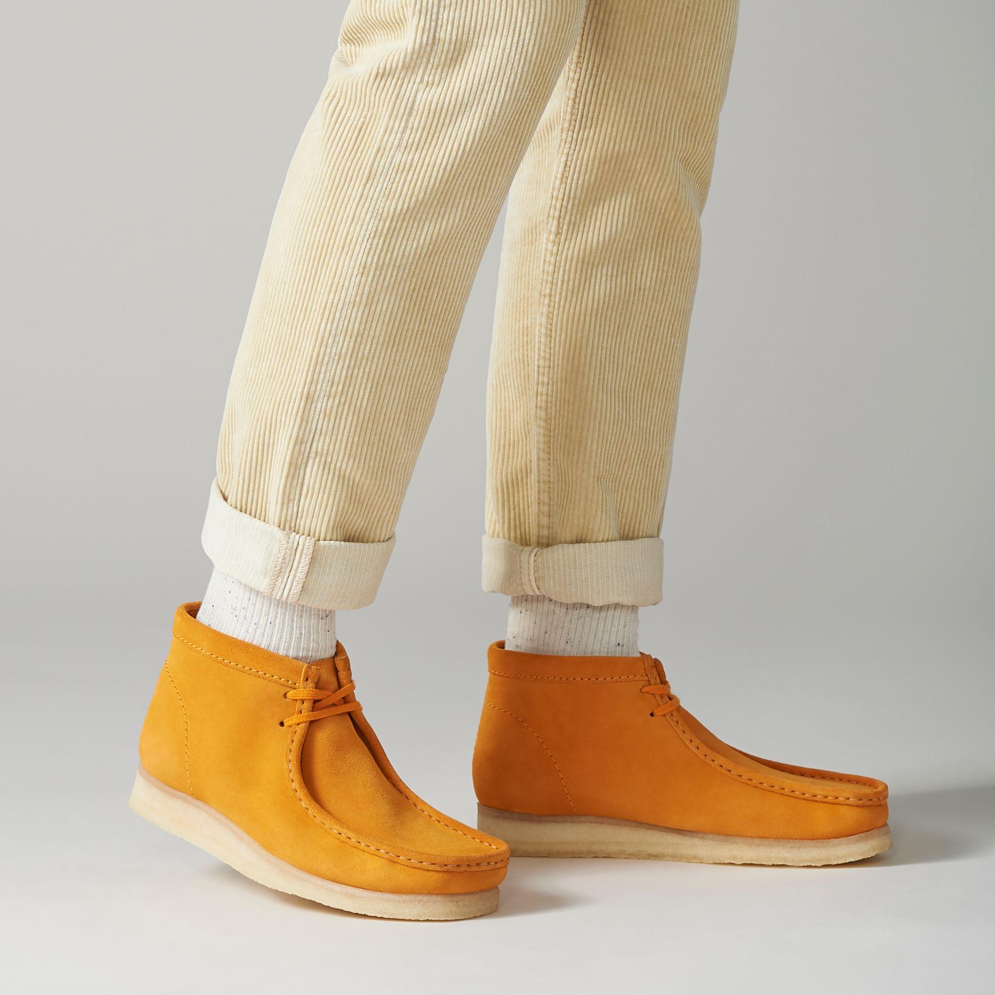 yellow wallabees clarks