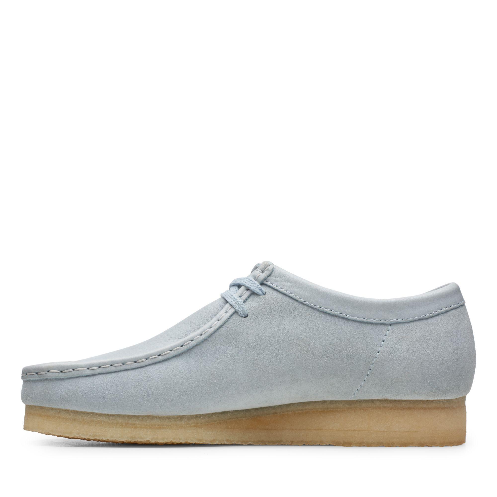 blue clarks wallabees