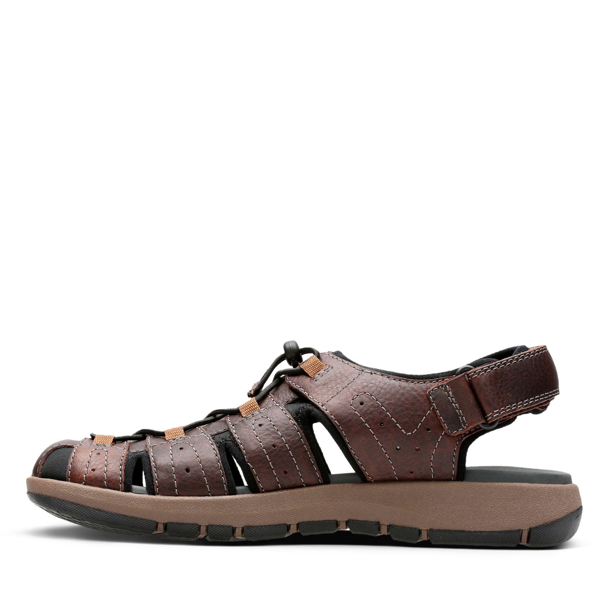 BRIXBY COVE MENS CLARKS CLOSED TOE LEATHER SLINGBACK FISHERMAN SUMMER SANDALS 