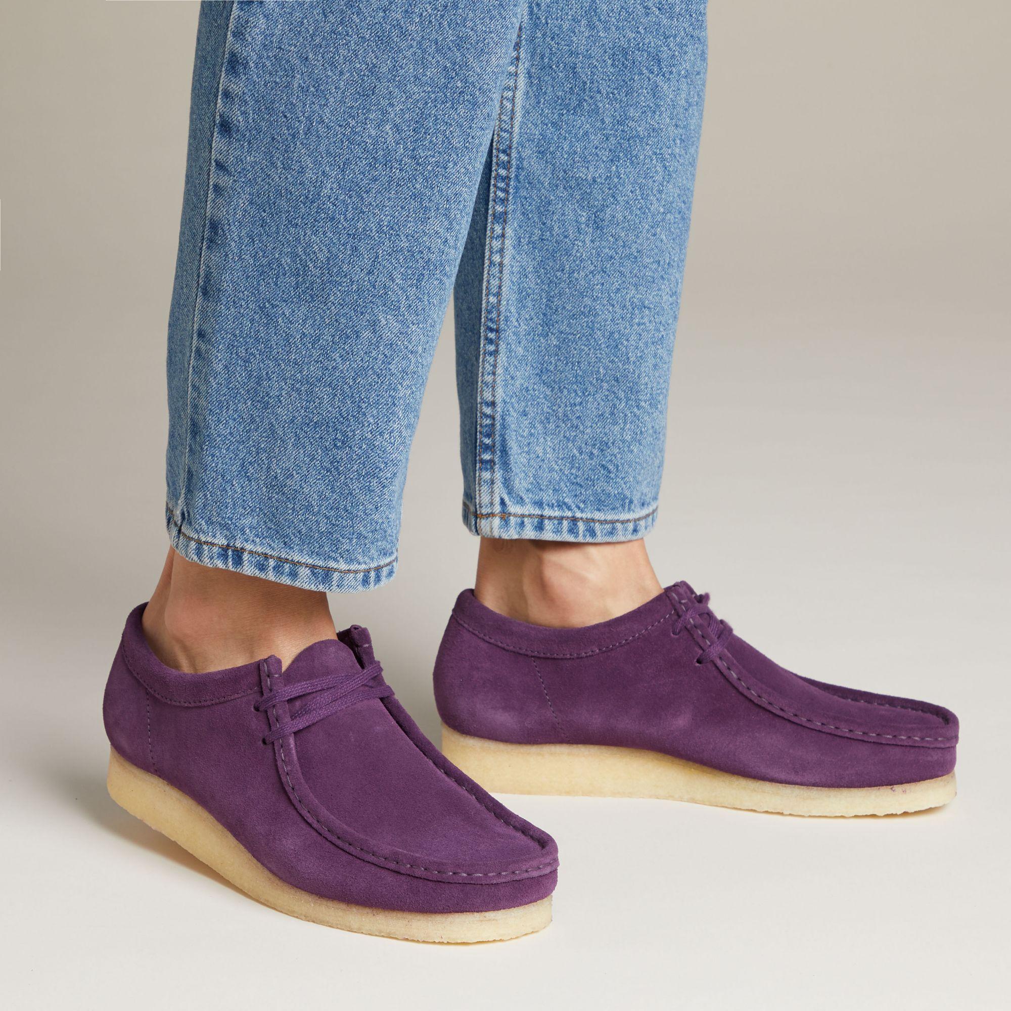 clarks wallabee purple suede