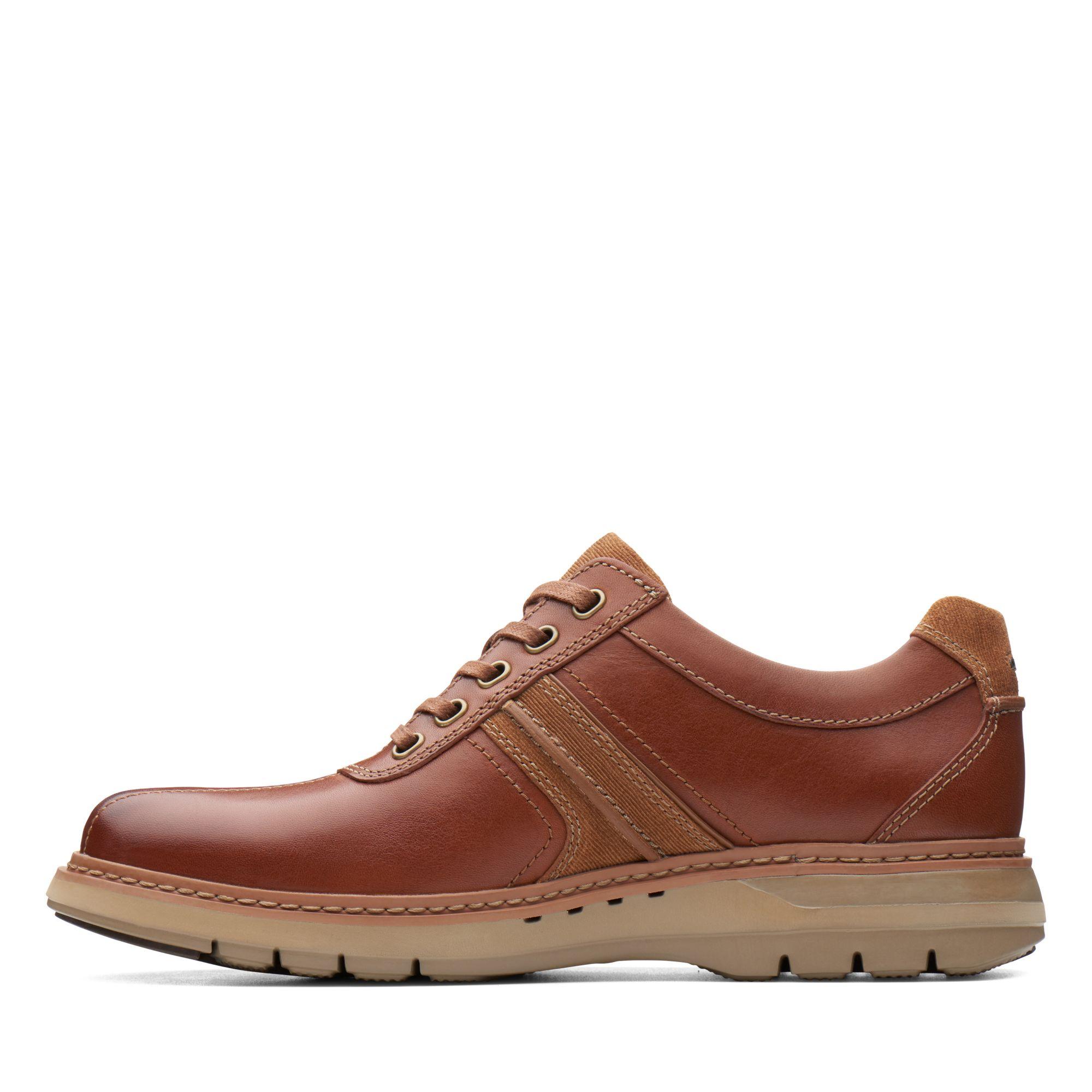 Clarks S Un Ramble Go Leather Sneaker in Dark Tan Leather (Brown) for ...