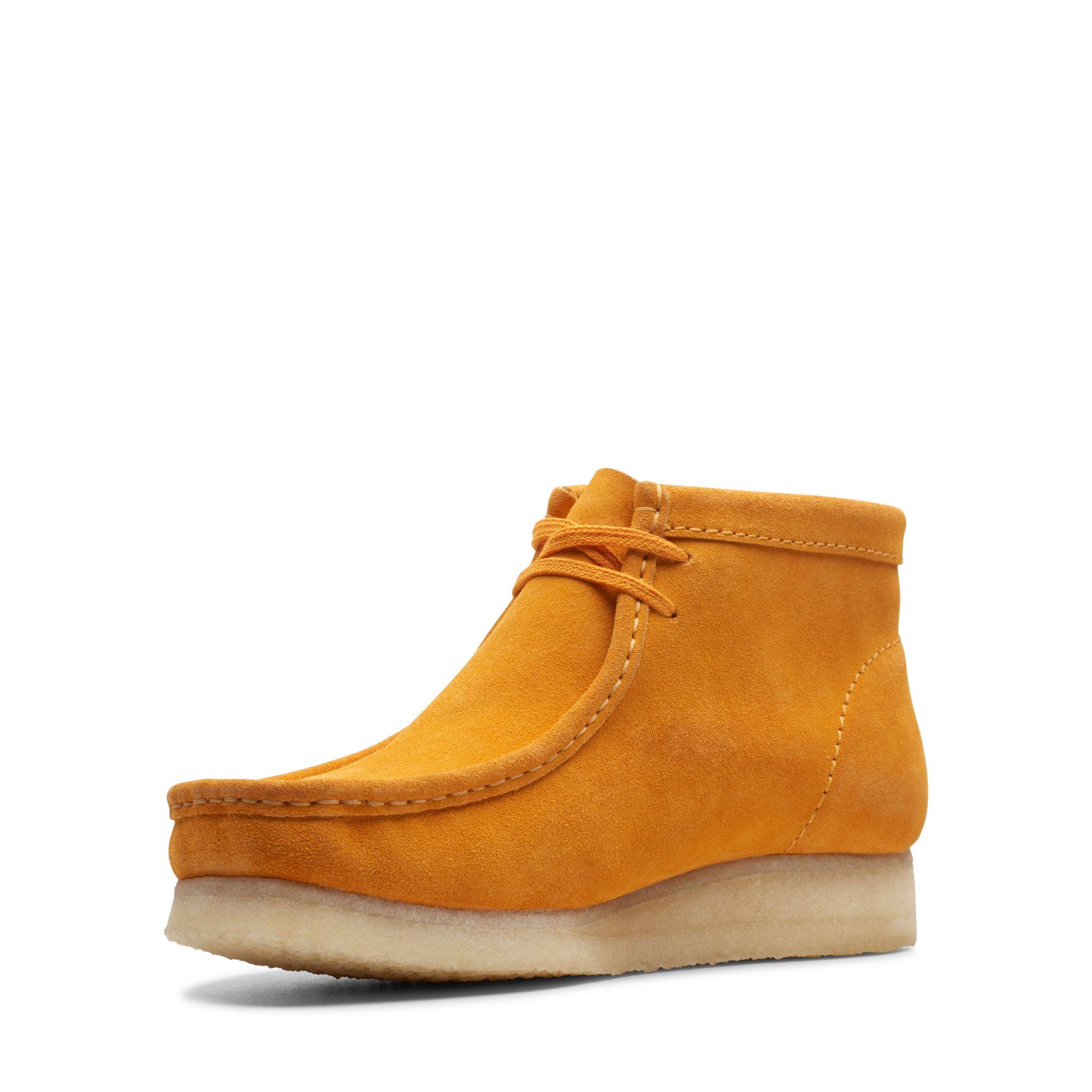 burnt yellow wallabees