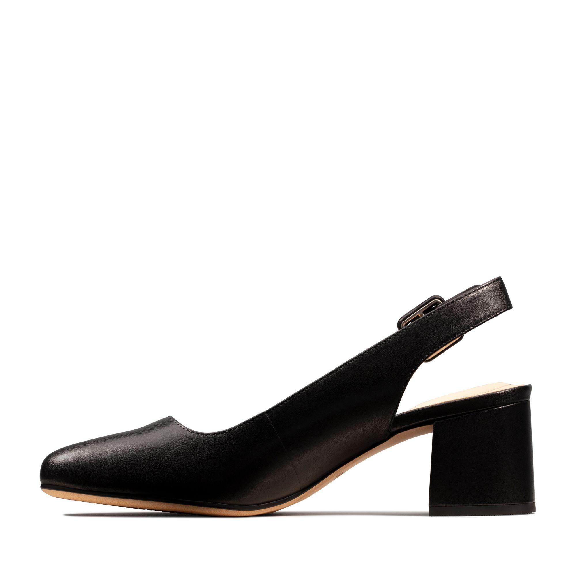 clarks black leather court shoes