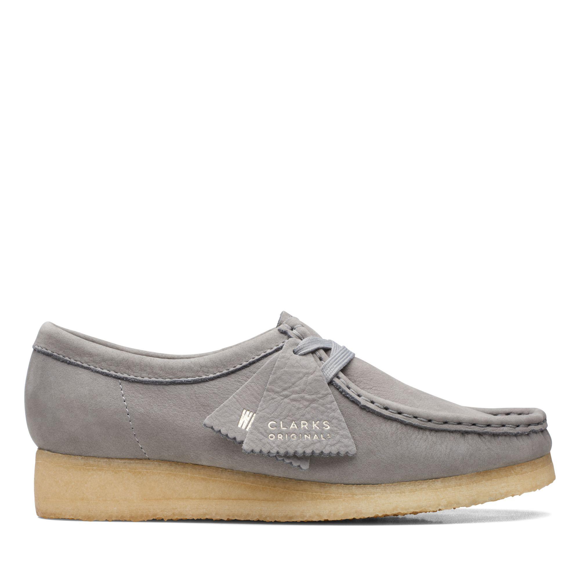 grey clarks wallabees