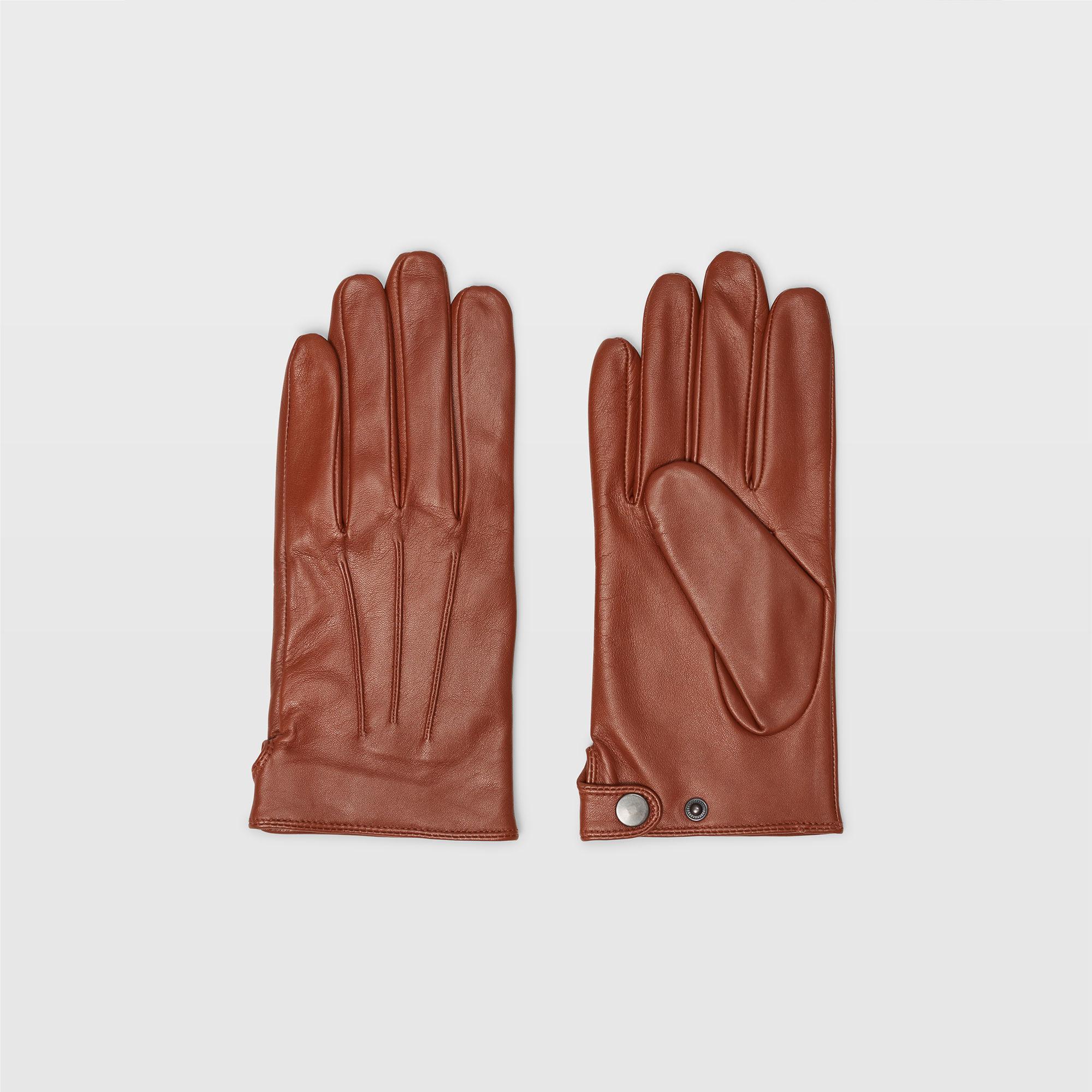 Club Monaco Leather Snap Glove in Brown for Men - Lyst
