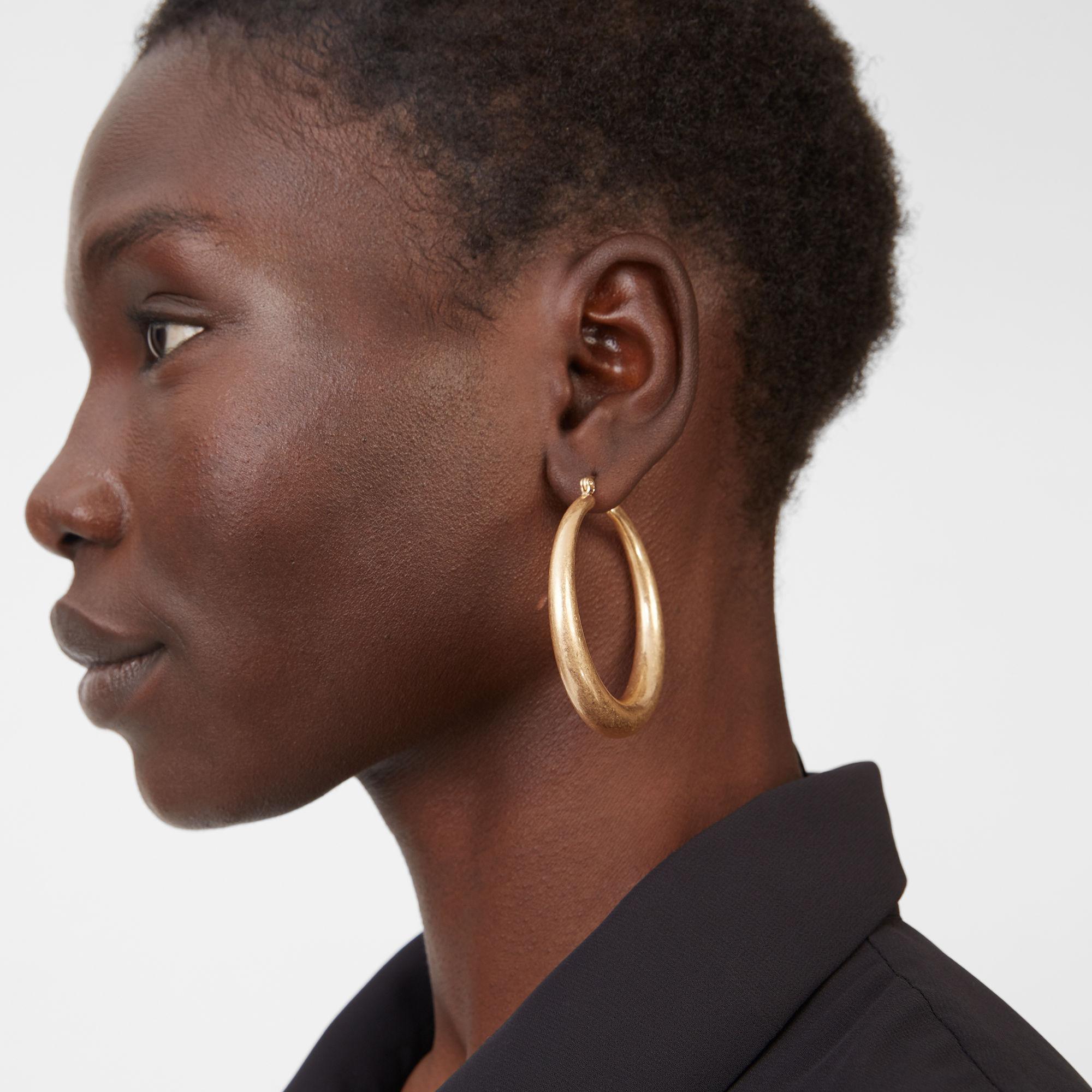 Club Monaco Gold Matte Hoop Earring In Metallic Lyst