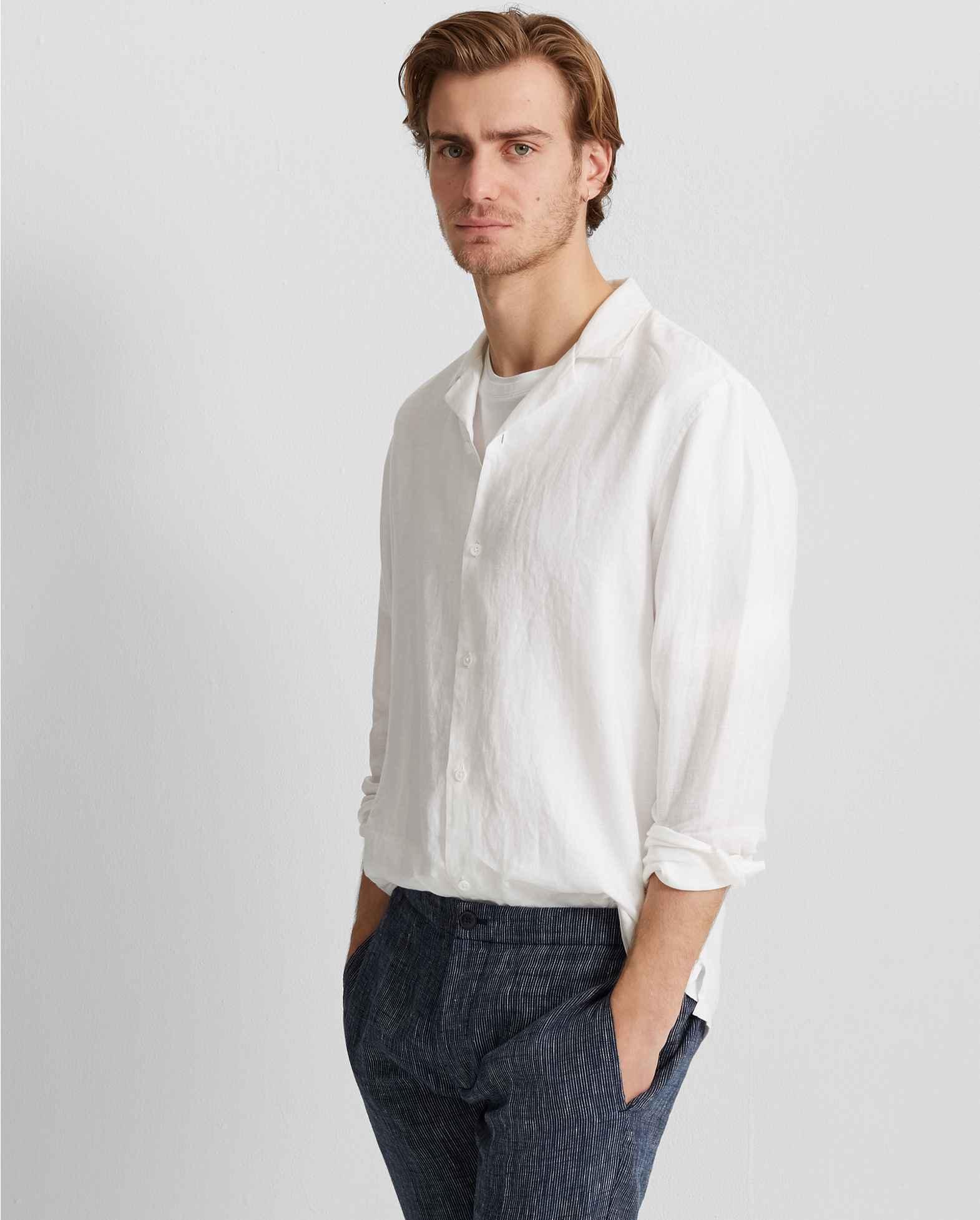 linen camp collar shirt