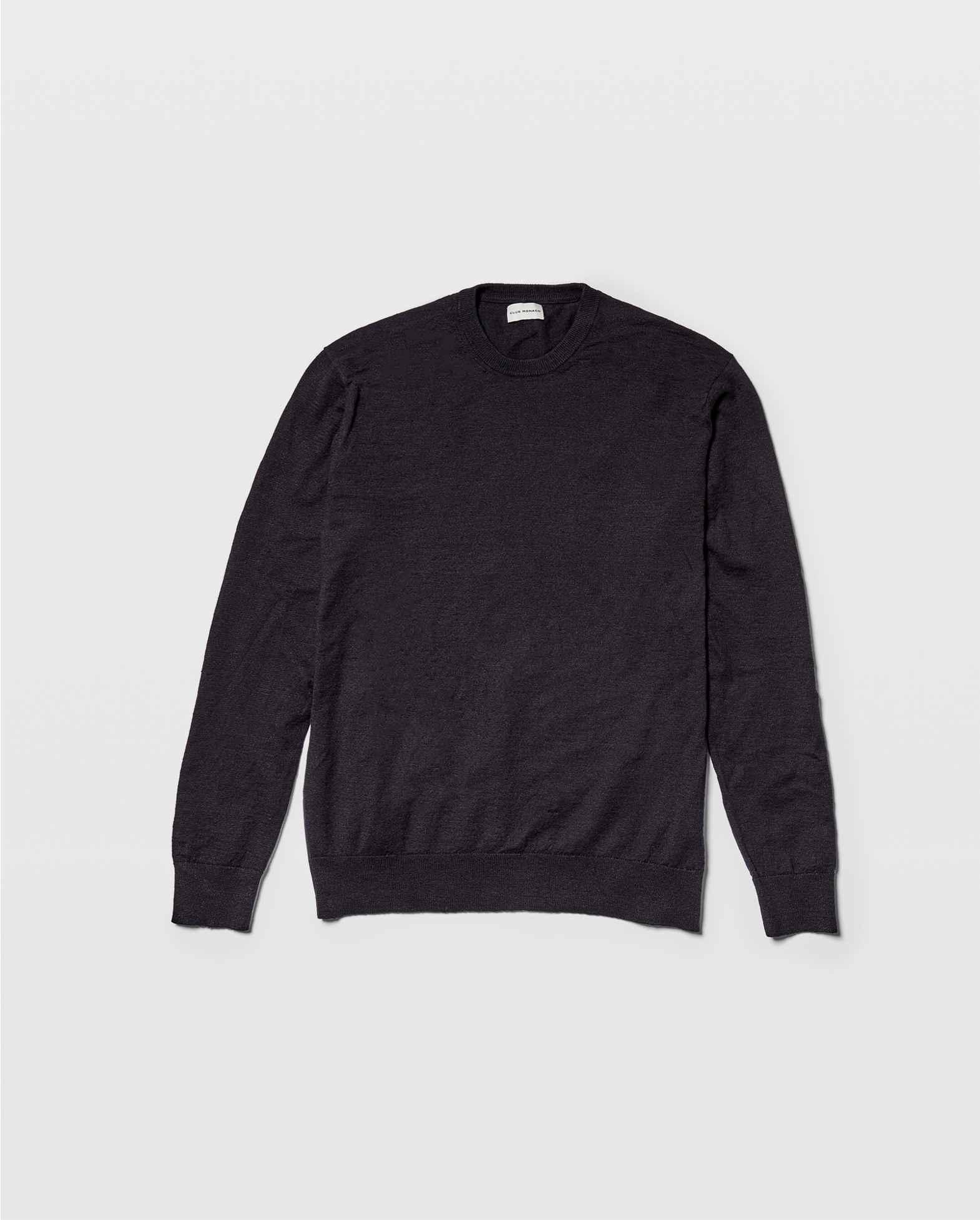 Club Monaco Black Linen Crew Sweater for Men - Lyst