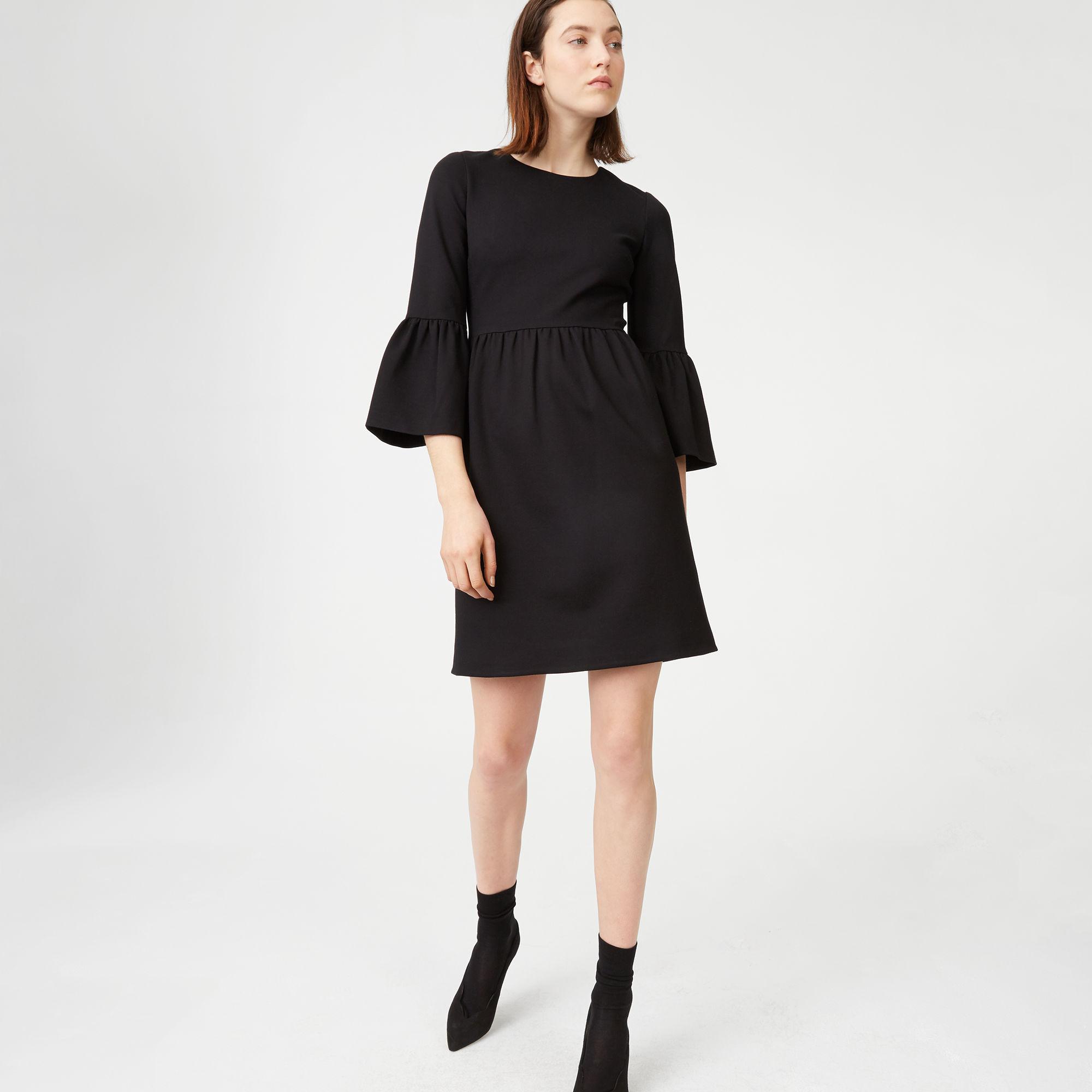black ponte knit dress