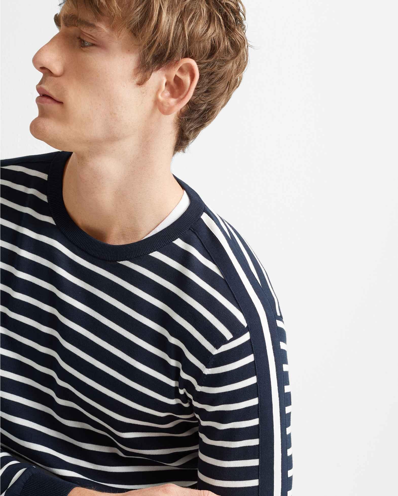 Club Monaco Striped Cotton Sweater in Navy/White (Blue) for Men - Save 23% - Lyst