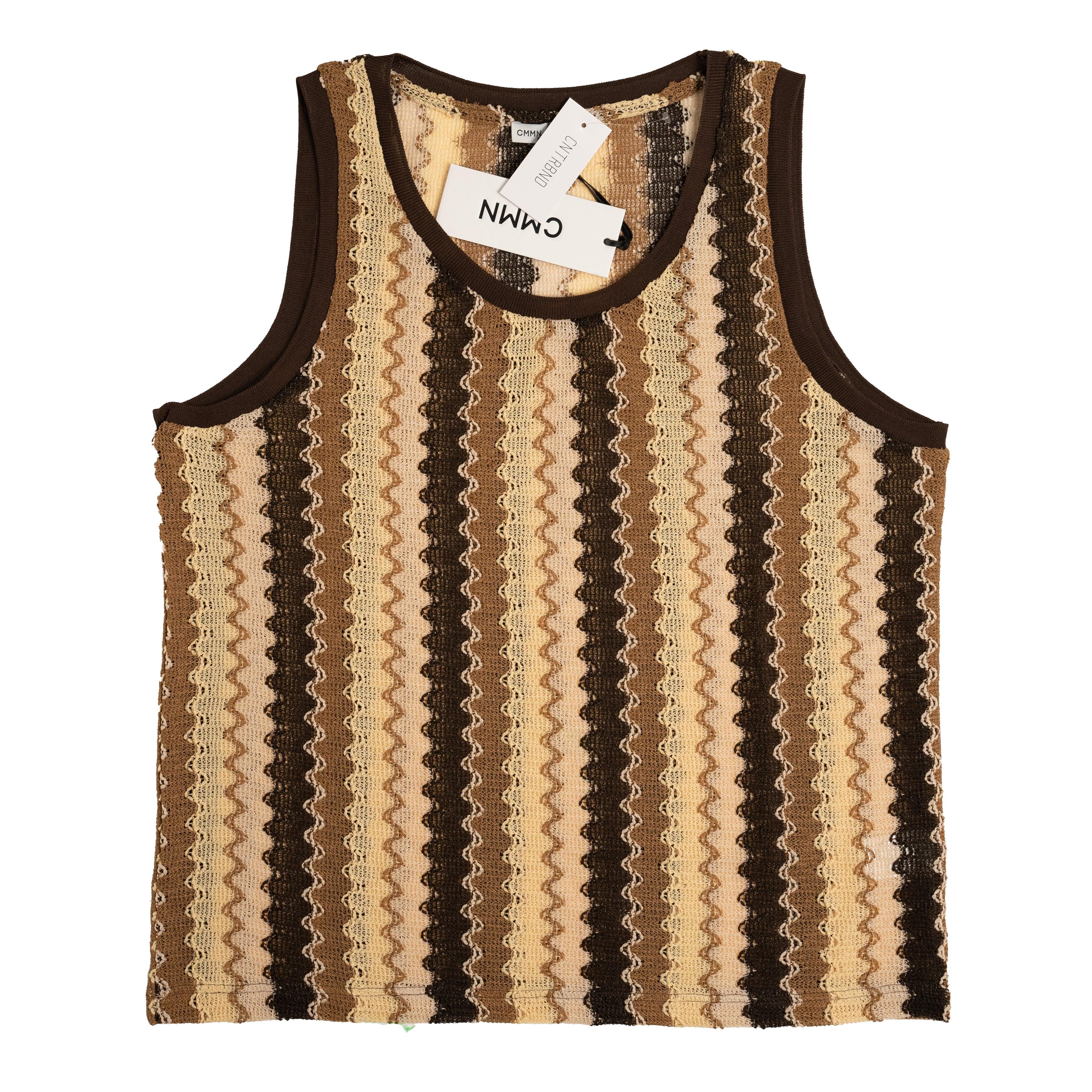 Cmmn Swdn Knitted Wave Tank in Brown for Men | Lyst