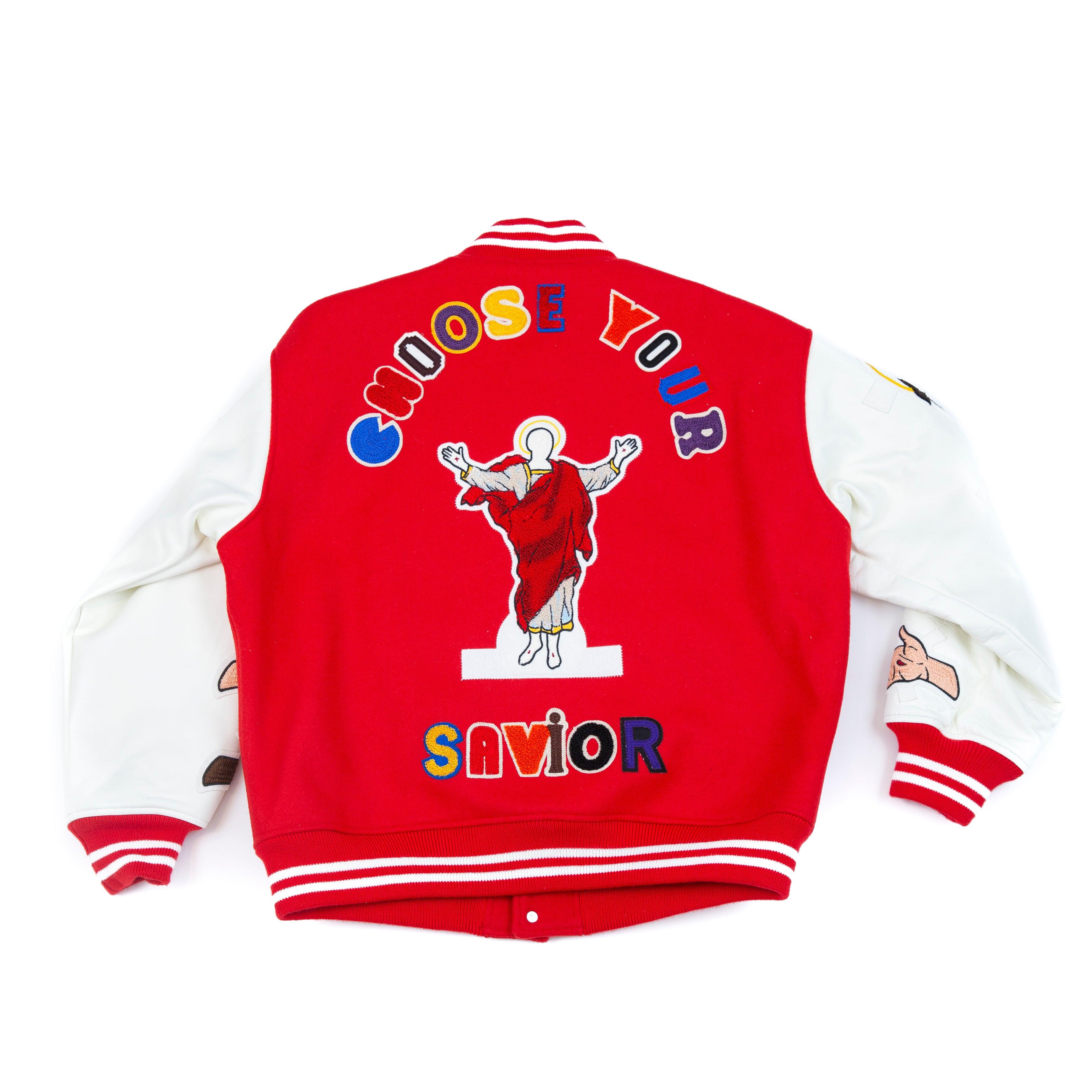 red stadium jacket