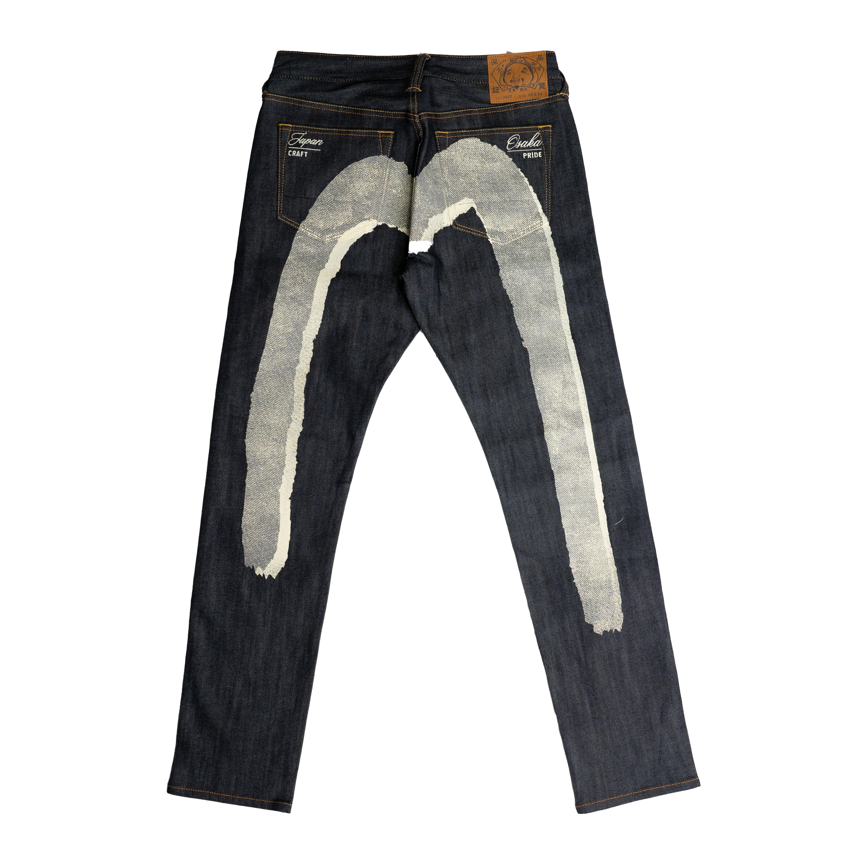 Evisu Brushstroke Daicock Jeans in Black for Men | Lyst