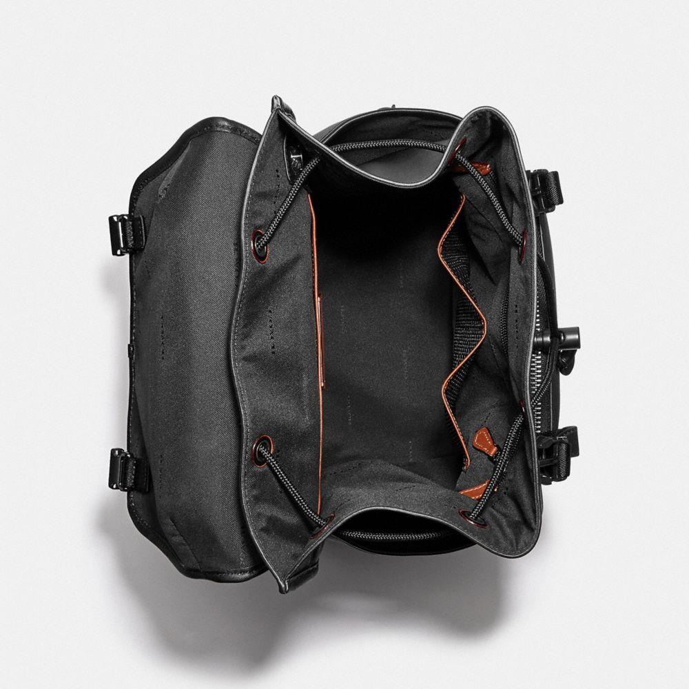 black flap backpack