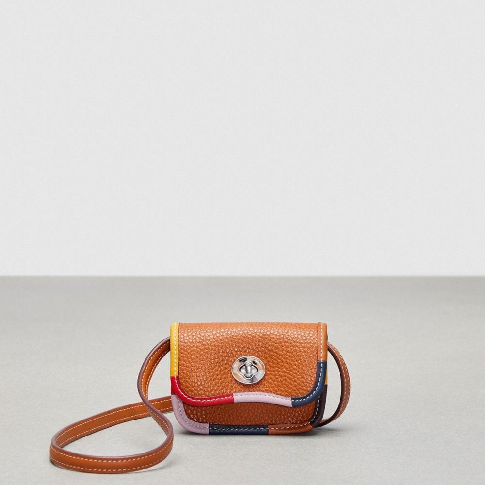 COACH Wavy Wallet With Crossbody Strap And Upcrafted Scrap Binding In