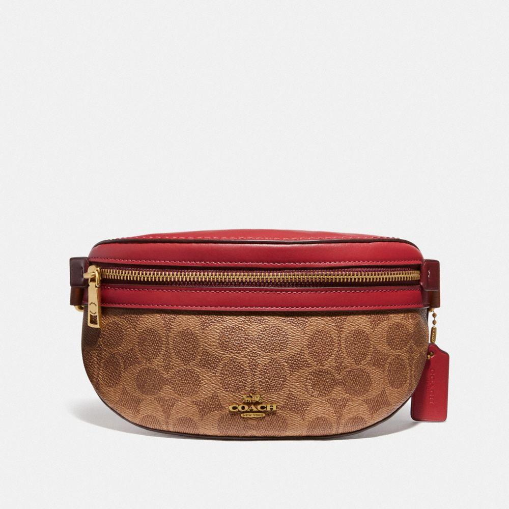 coach red fanny pack