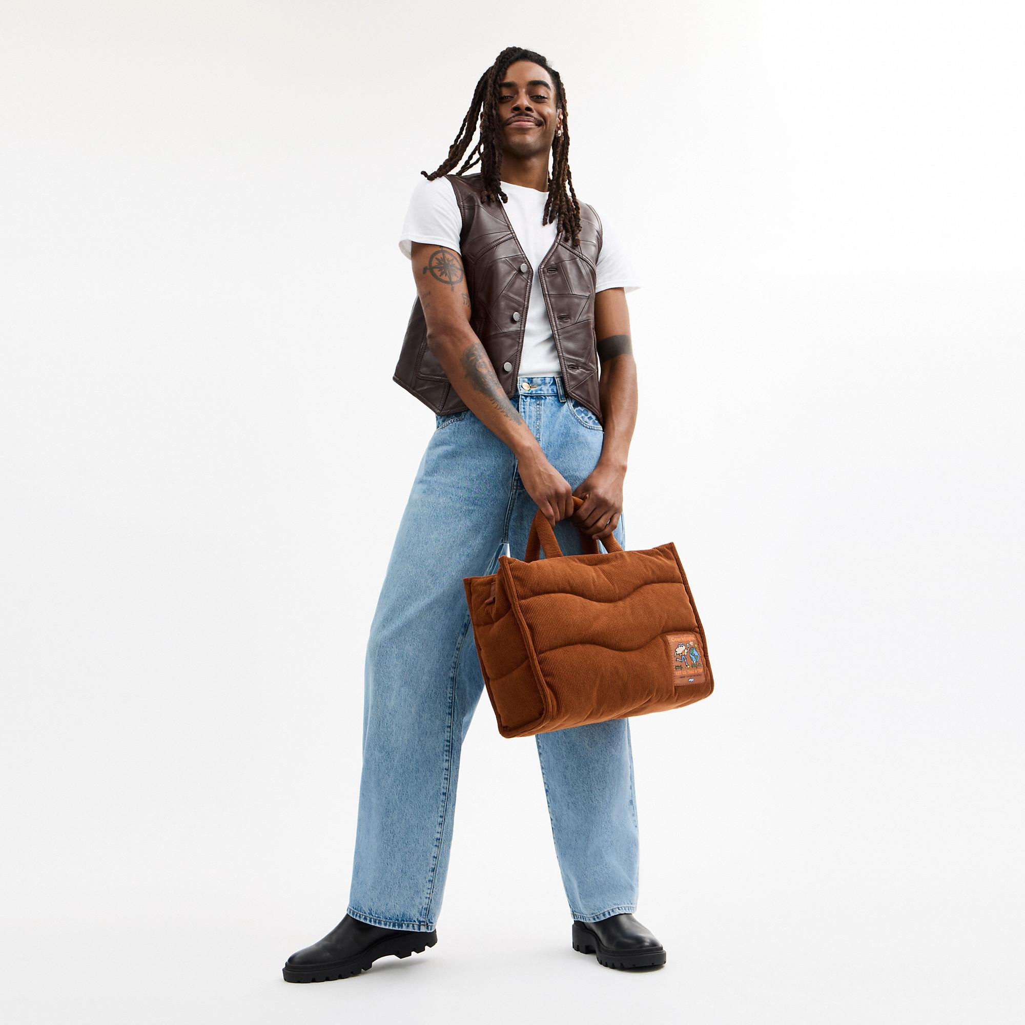 COACH Loop Tote With Wavy Quilting in Brown | Lyst